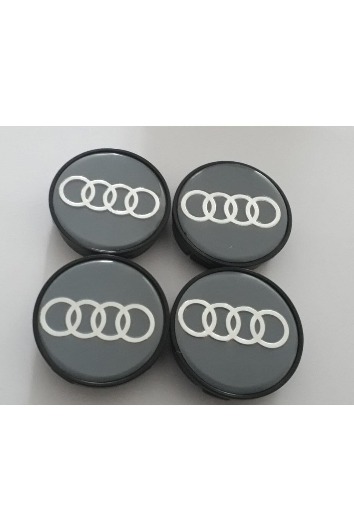 DURU DORUK Jant Göbeği Audi 55/52 (52mm Yuva) 4'lü Set Silver Uyumlu