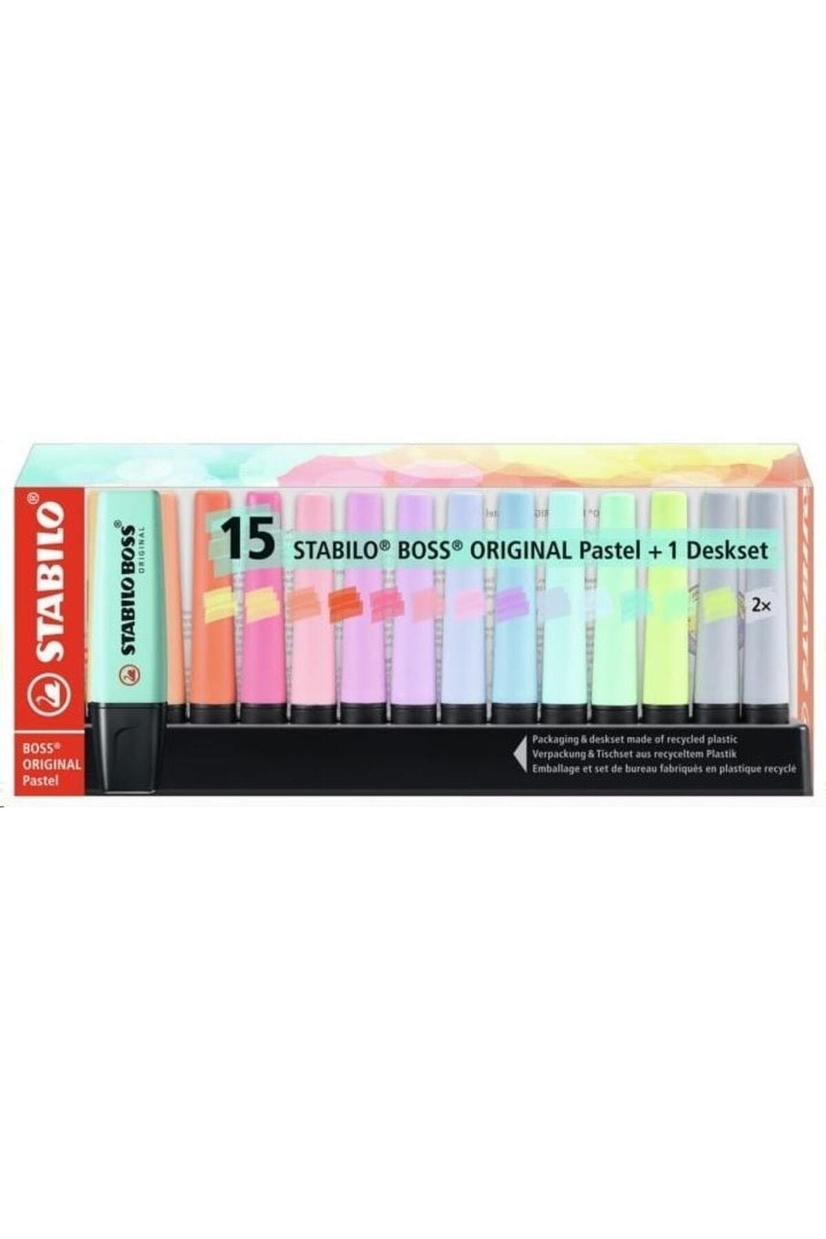 Stabilo Boss Original Fosforlu Kalem Yeni Masa Seti 15 Karışık Pastel Renk