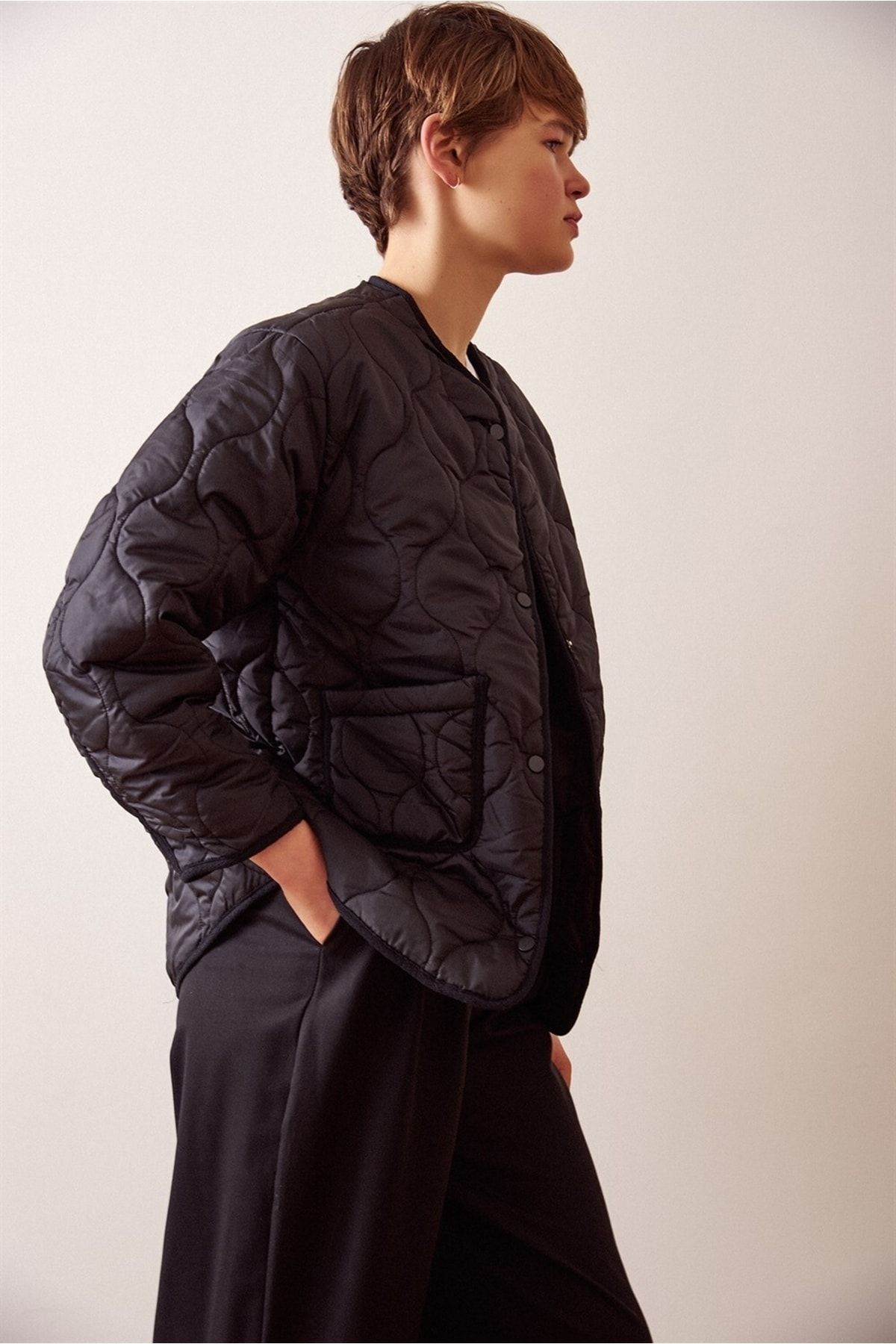 Never more Kapitone Bomber İnce Ceket BY6607