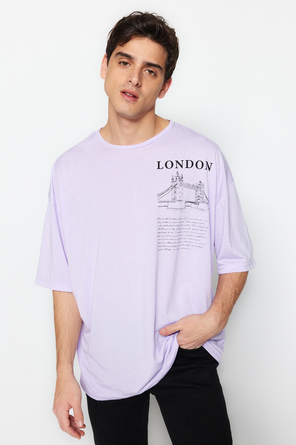 Trendyol Collection T-Shirt Lila Oversized