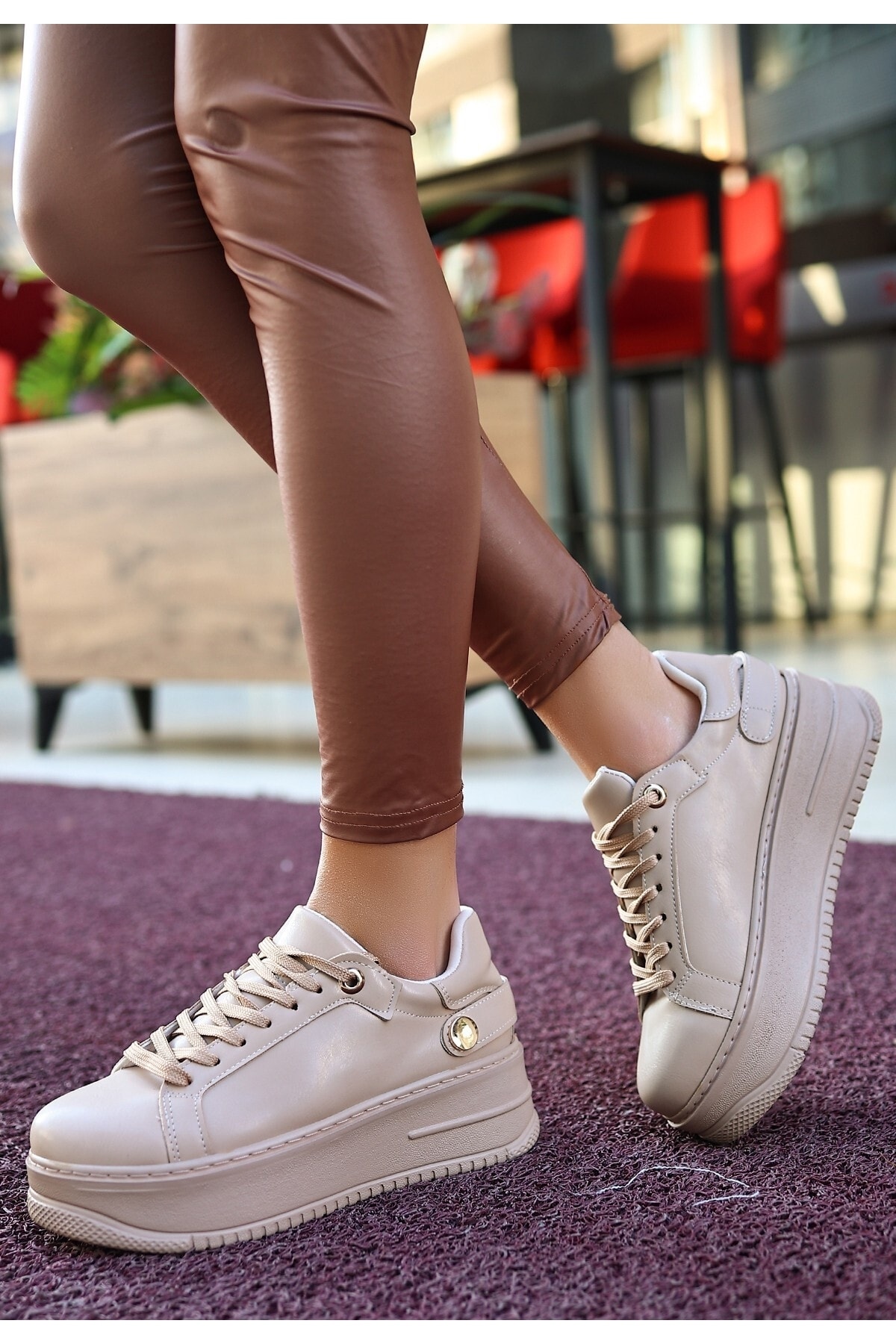 Donx Vizon Cilt Bağcıklı Spor Ayakkabı