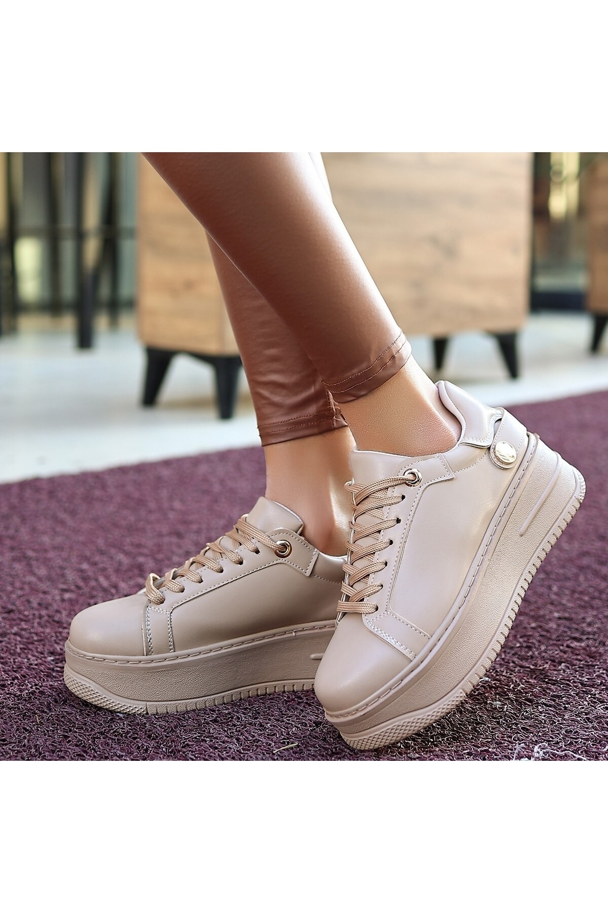 Donx Vizon Cilt Bağcıklı Spor Ayakkabı