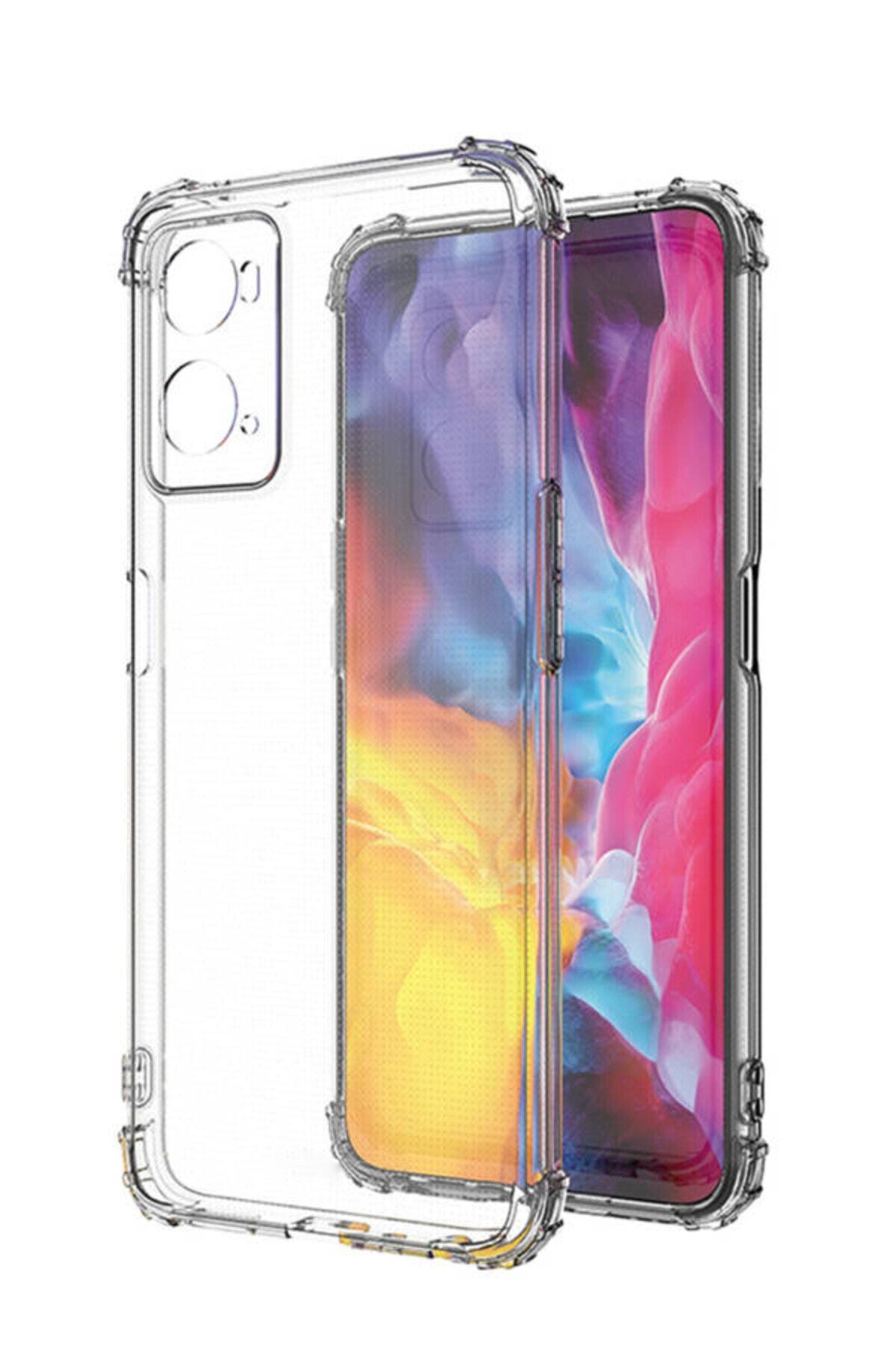 Oppo A76 Kapak Köşe Korumalı AirBag Antishock Şeffaf Silikon Kılıf