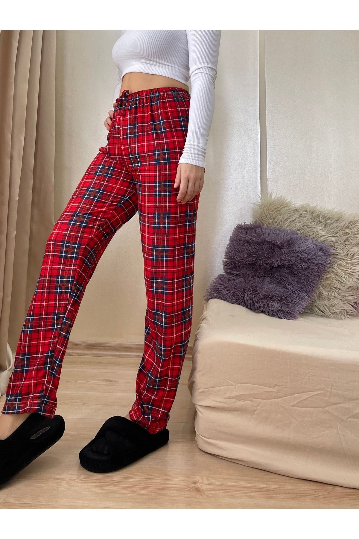 Womens red best sale flannel pajama pants
