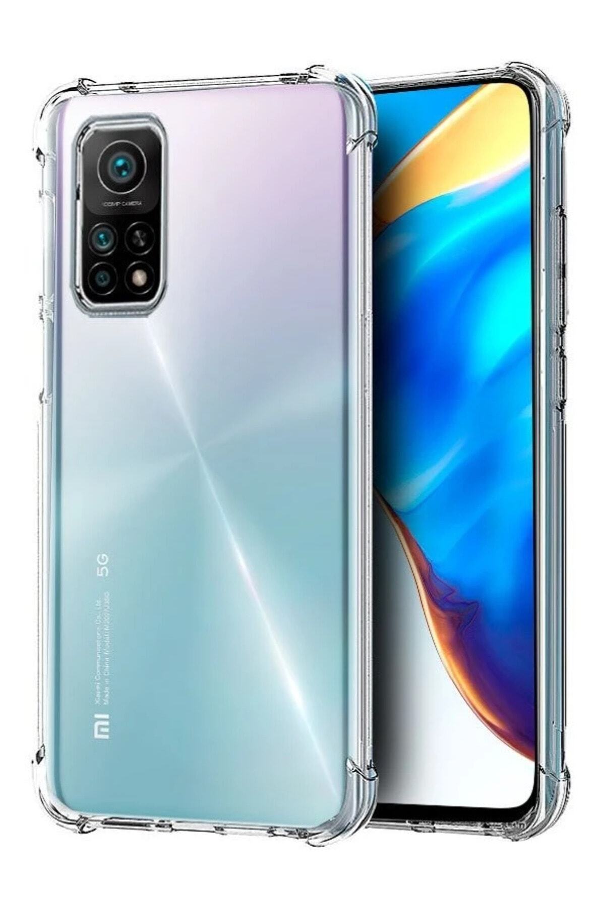 Xiaomi Mi 10T Kapak Köşe Korumalı AirBag Antishock Şeffaf Silikon Kılıf