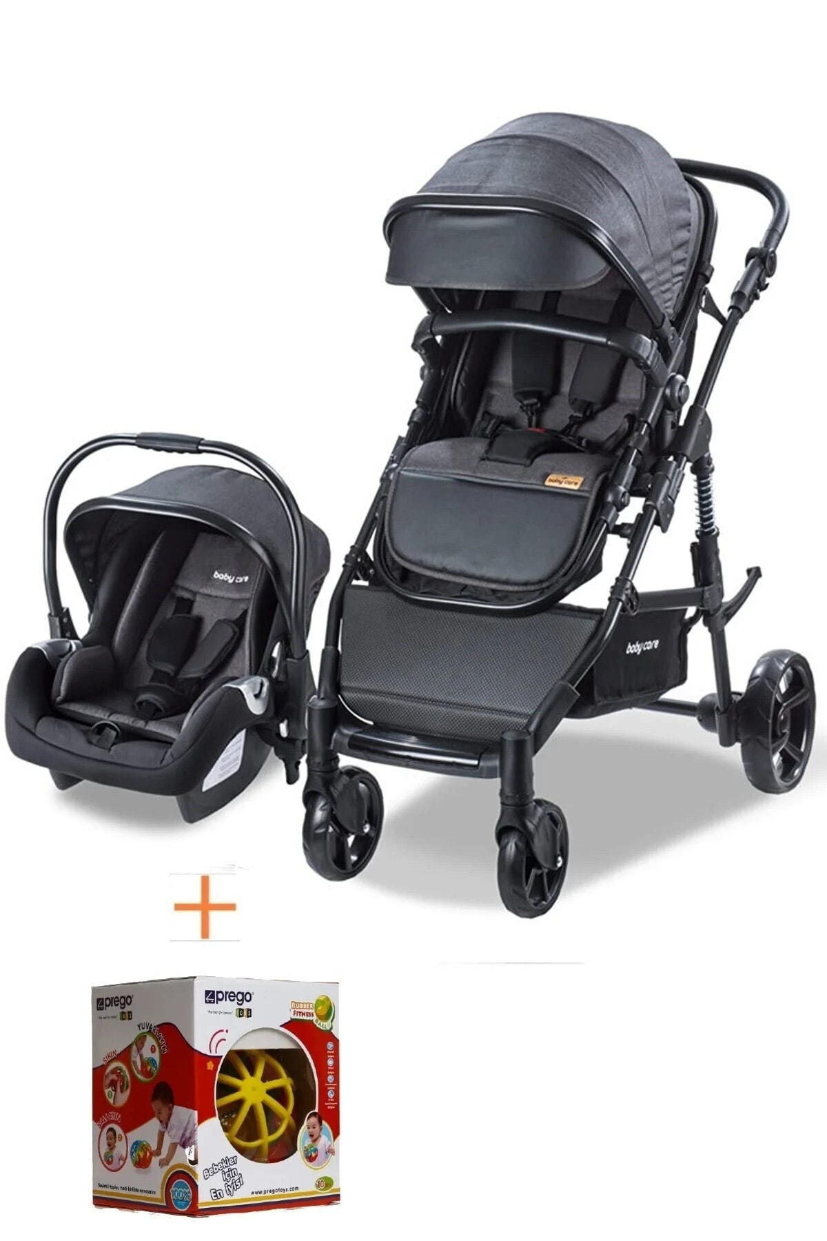Baby Care Amortisörlü Katlanabilir Oto Koltuklu Travel Sistem Bebek Arabası Bc340 Oyuncak Armağanlı SN12302