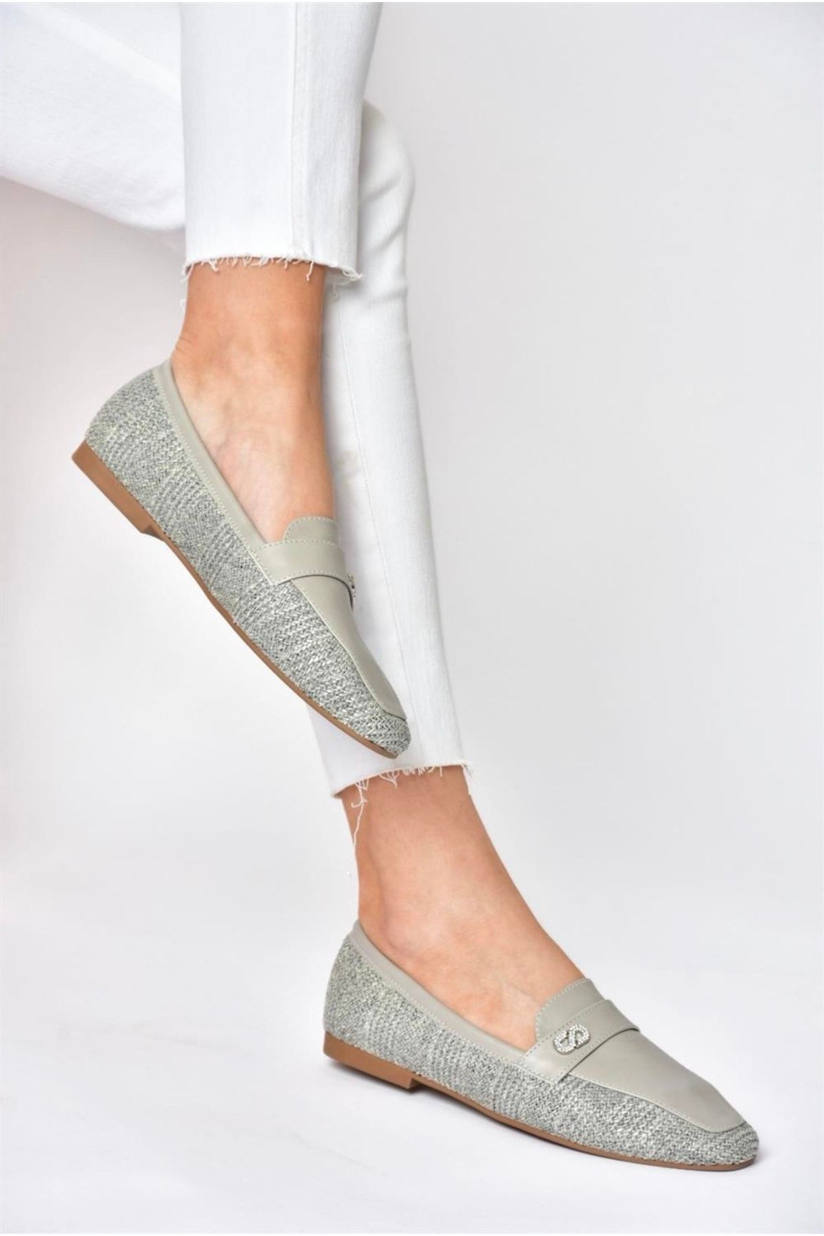 Gray flat on sale shoes