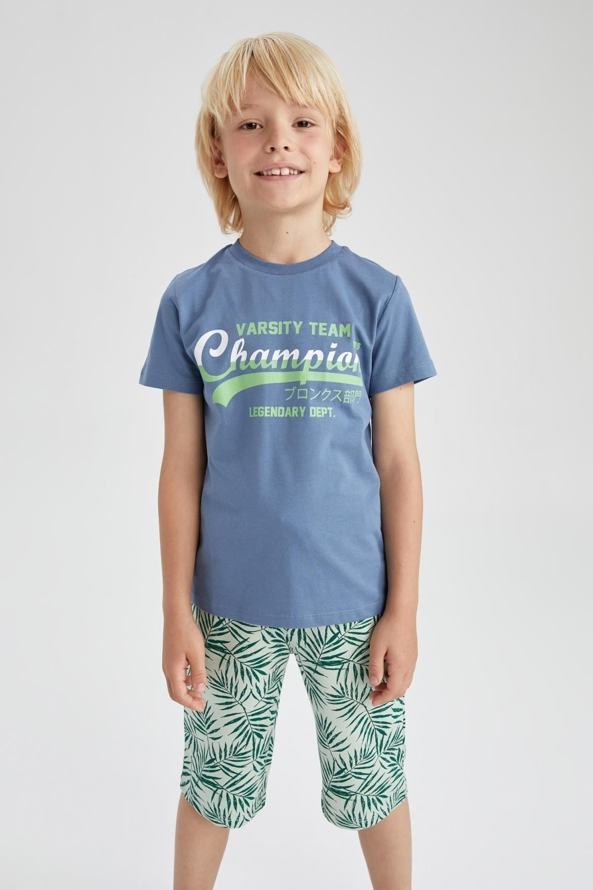 DeFacto T-Shirt Blau Regular Fit