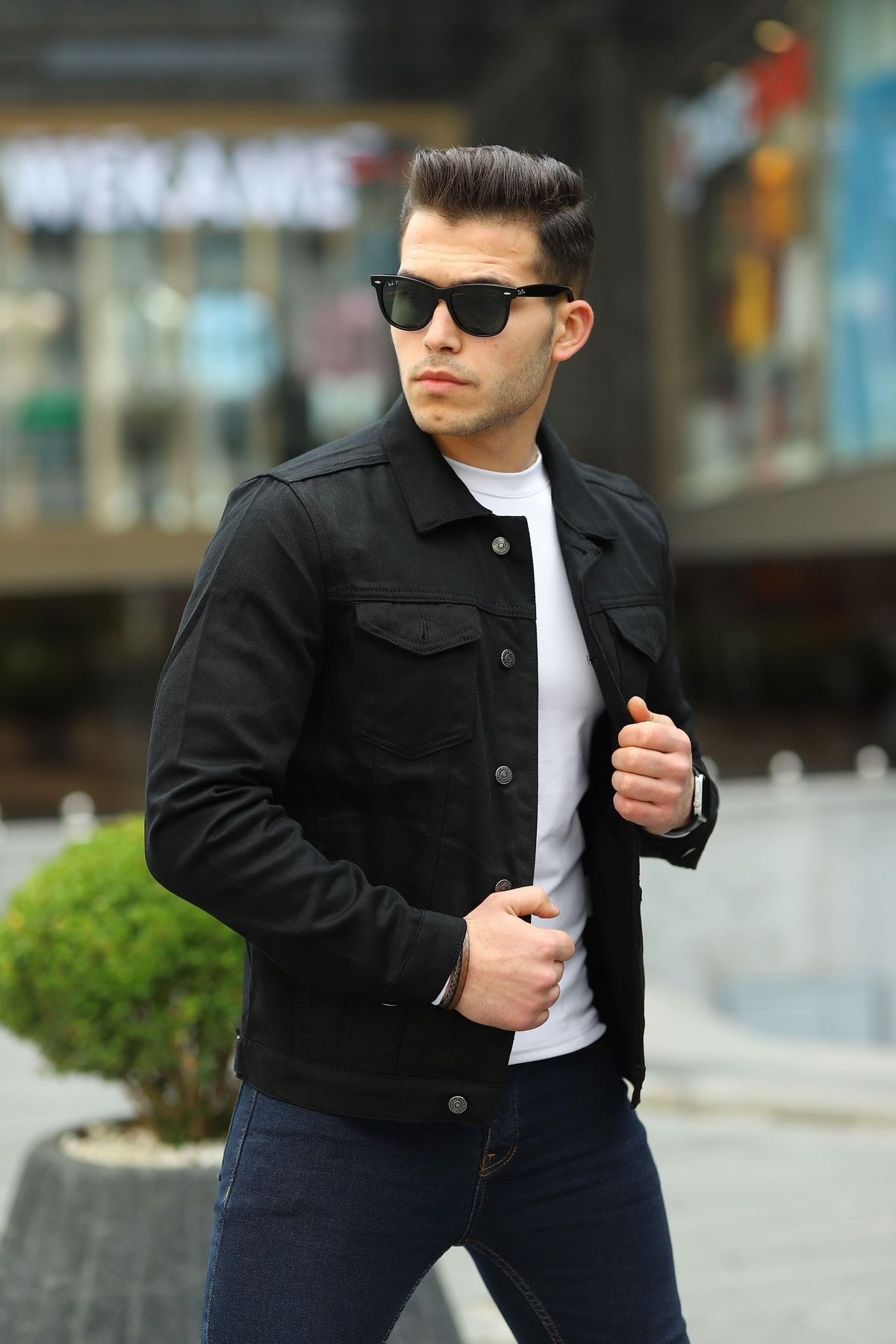 comstar Erkek A Kalite Slim Fit Denim Kot Ceket CE8466