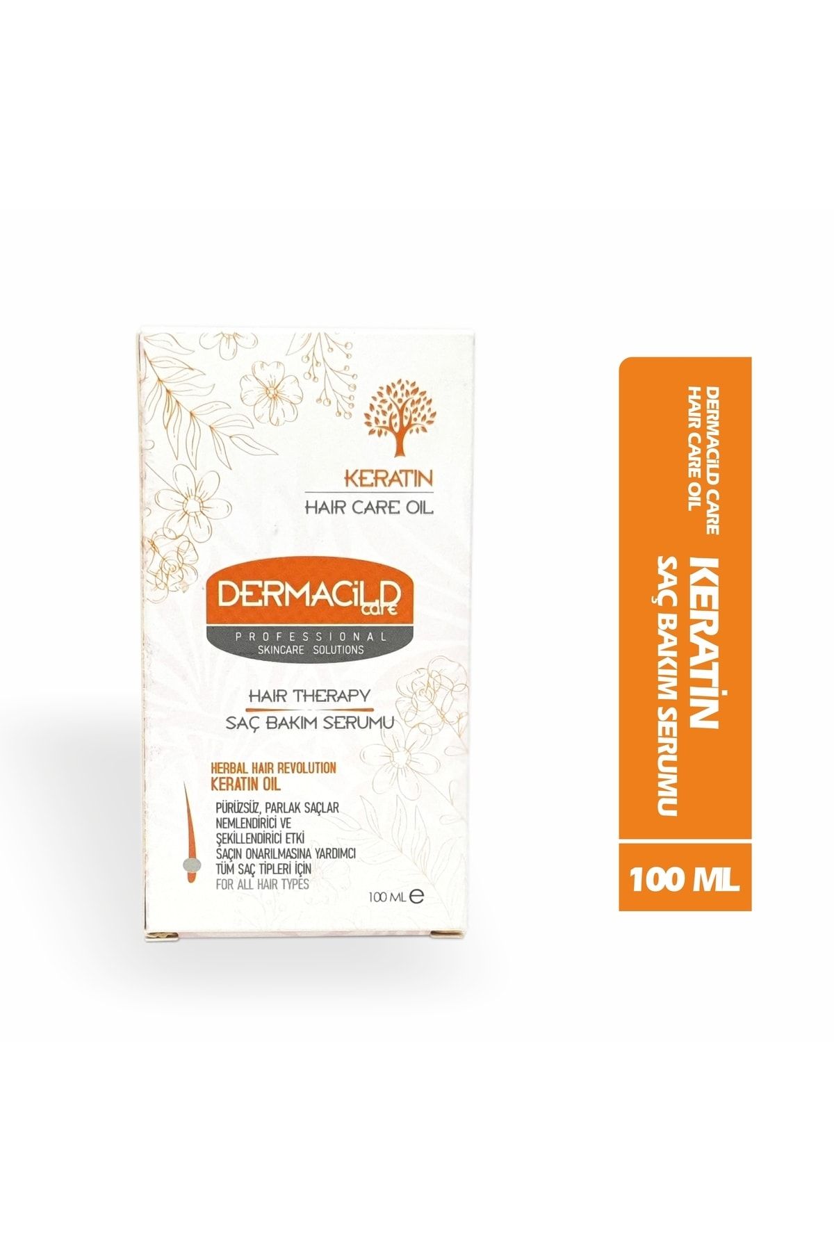 سرم مراقبت از موی روغنی کراتین با فرمت اسپری 100 میلی لیتری - روغن مراقبت از مو کراتین Dermacild