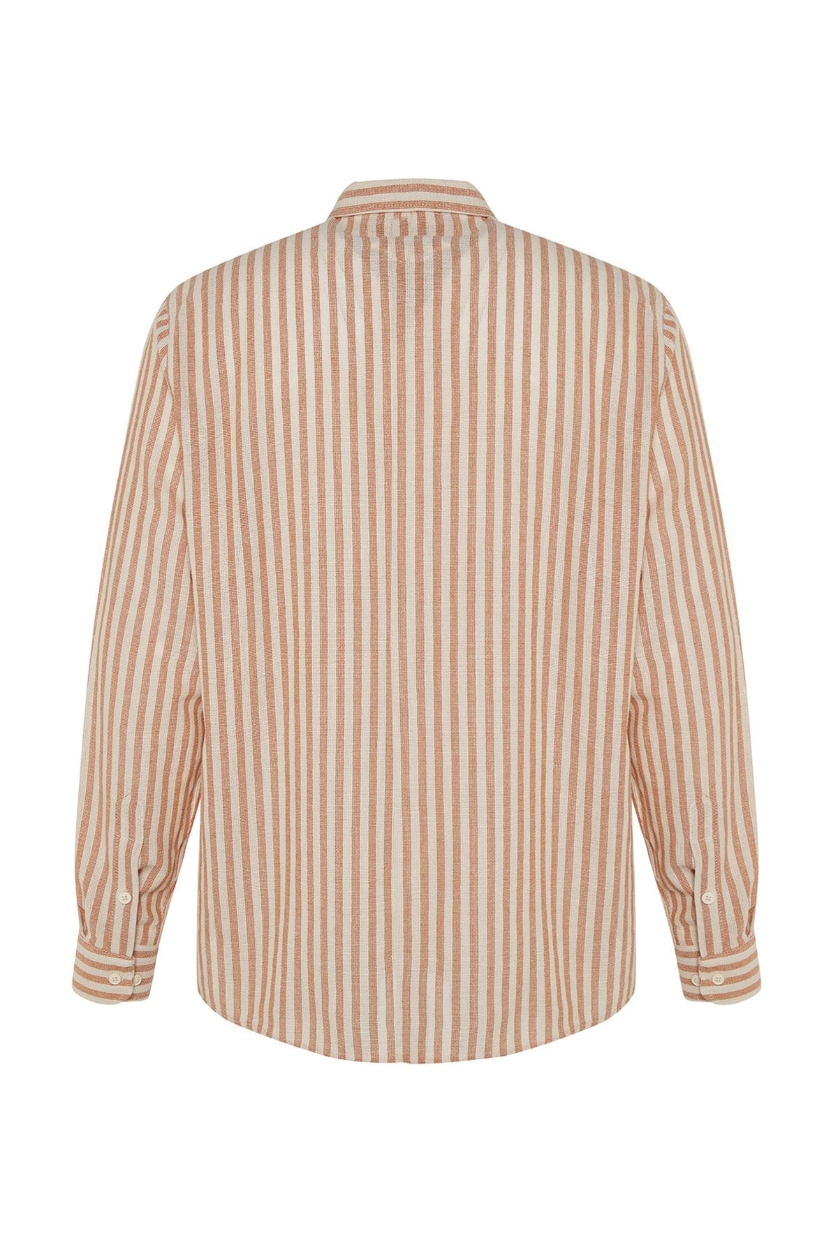 Trendyol Collection-Cămașă cu textura în dungi Stone Regular Fit ediție limitată TMNSS23GO00062 8