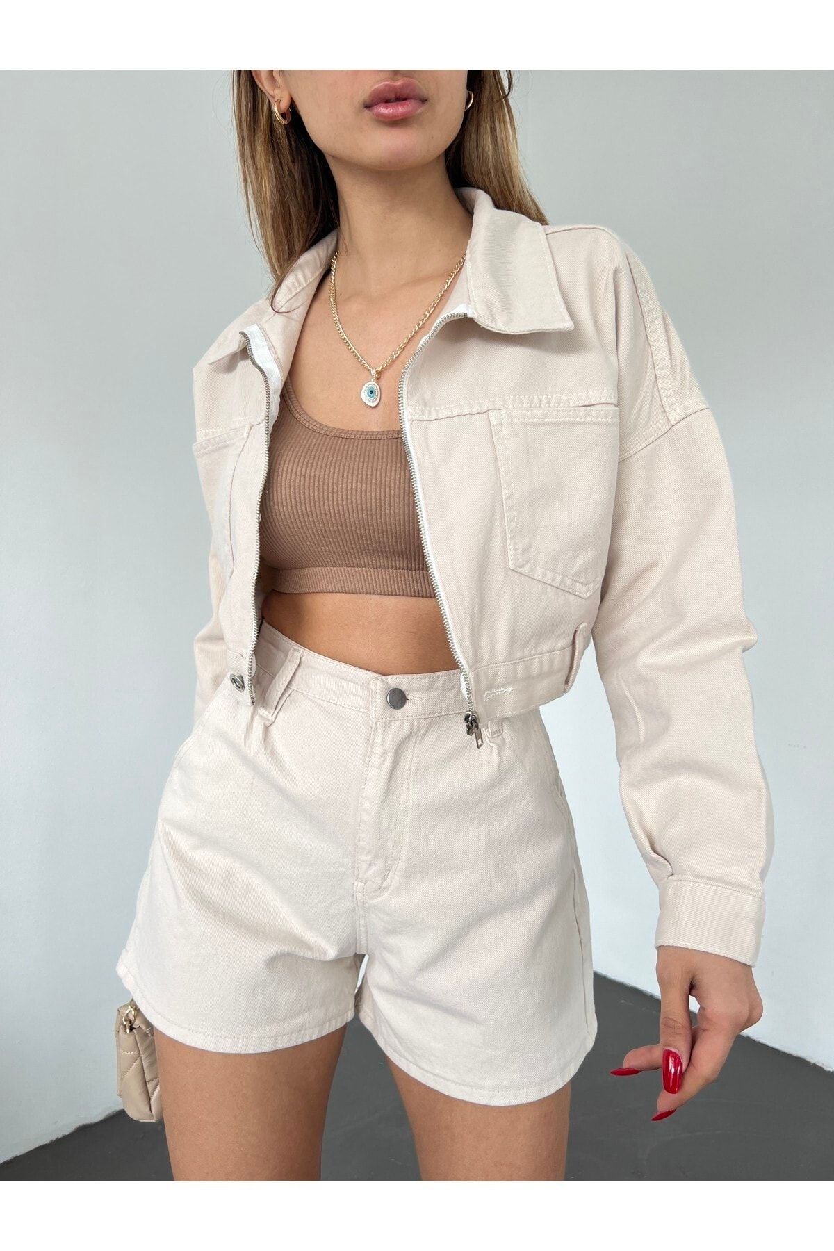 Cropped denim jacket missguided sales