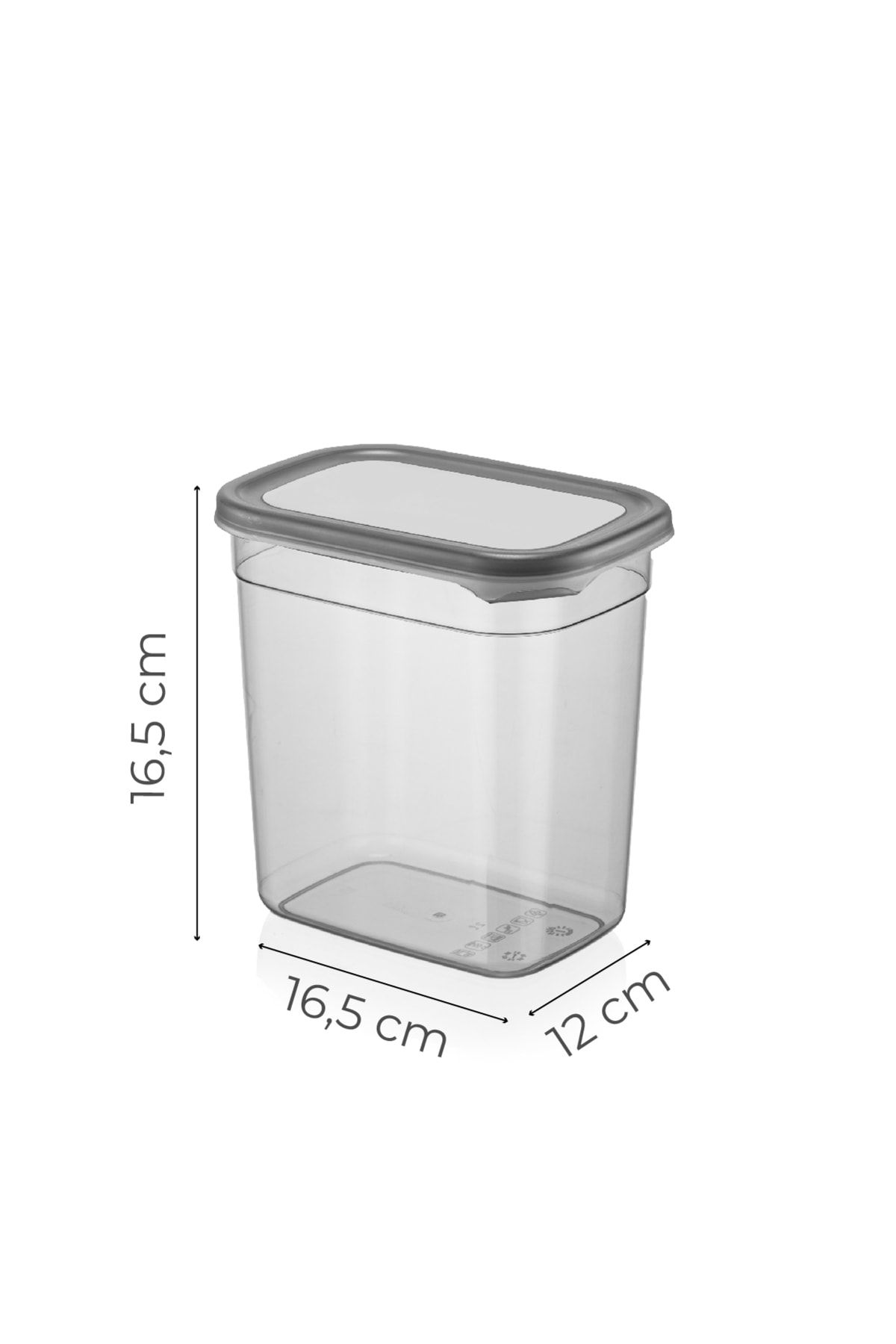 Vienev-Set of 12 with Label Peggy Long Rectangular Storage Container 2 Liters Anthracite 4