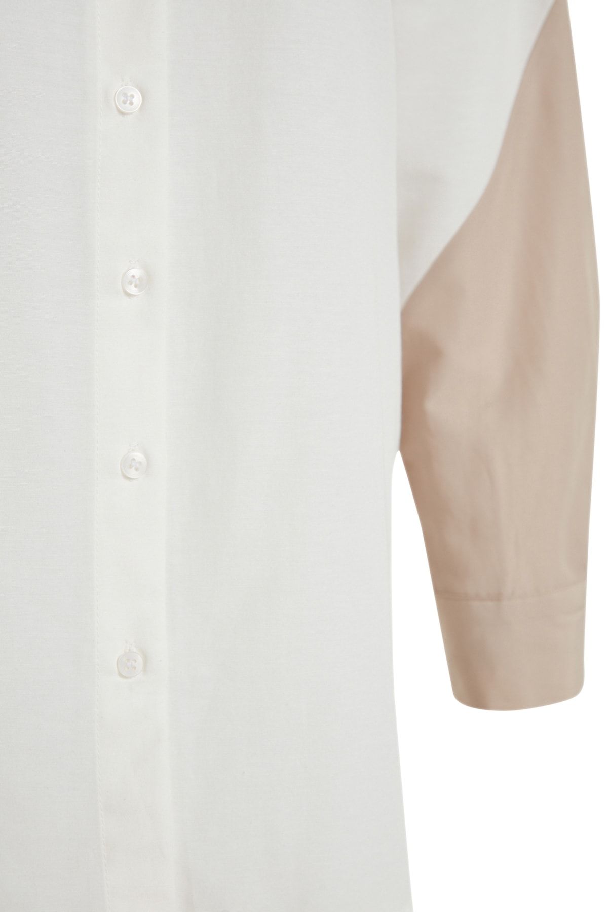 Trendyol Collection-Ecru Color Block Boyfriend széles szabású szőtt ing TWOSS23GO00393 9