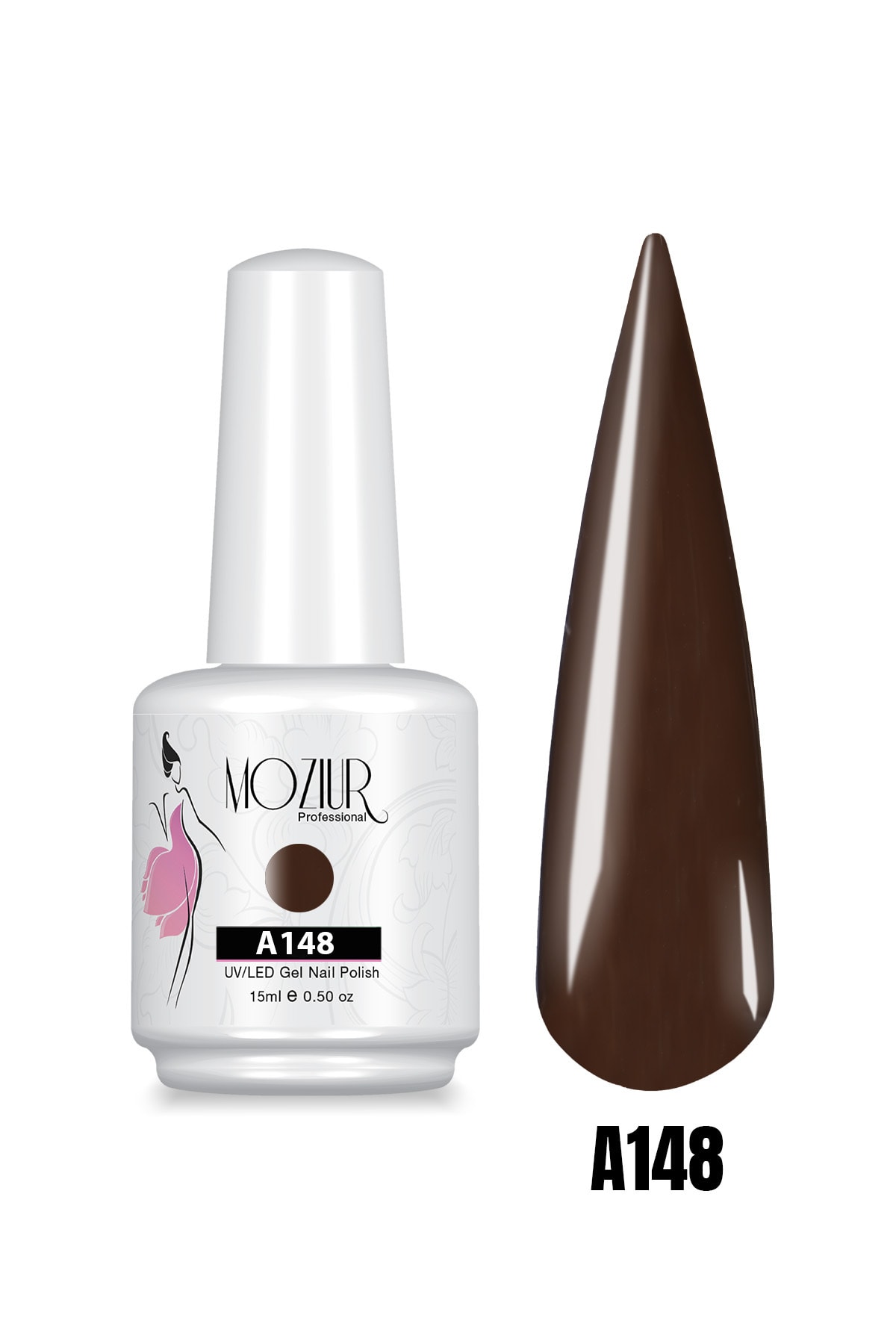 MOZIUR Kalıcı Oje Uv Led A148 15ml Kahve Serisi