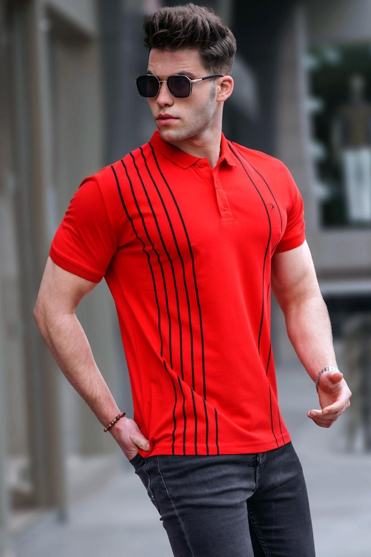 Madmext Poloshirt Rot Regular Fit Fast ausverkauft