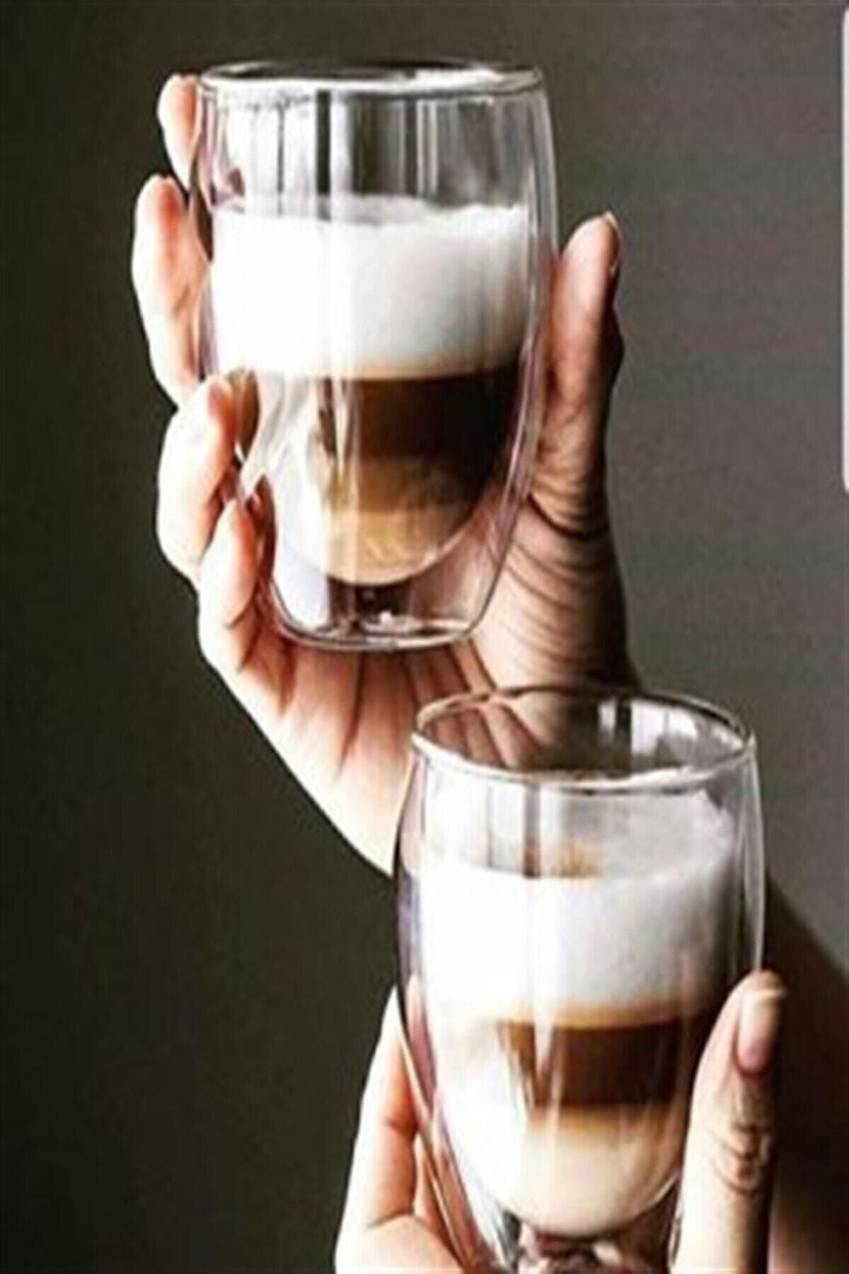 MİMOZA PARK 2 Adet Yenitasarım Çift Cidarlı Bardak 350ml 2 Adet