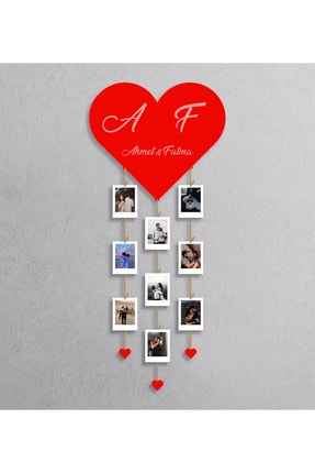 Deko Gonya Kişiye Özel Kalpli Hasır Ipli Fotoğraf Albüm