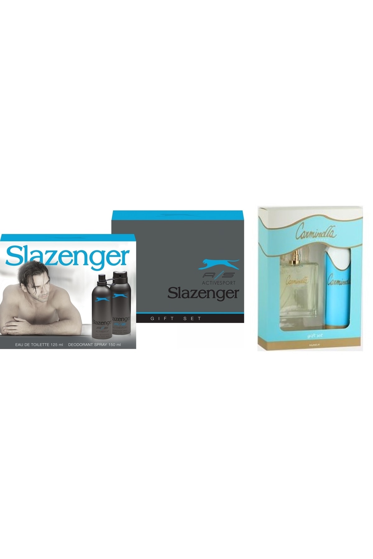 Slazenger Edt 125 Ml + 150 Ml Erkek Deodorant + Carminella 100 Ml Kadın Parfüm + 150 Ml Deodorant