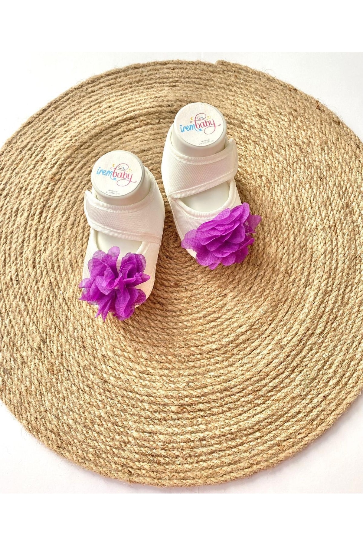 irembaby Bebek Ayakkabı Süslü Patik Mor Çiçekli (lohusa-çekim-mevlüt) fotoğrafı 2 (önizleme)
