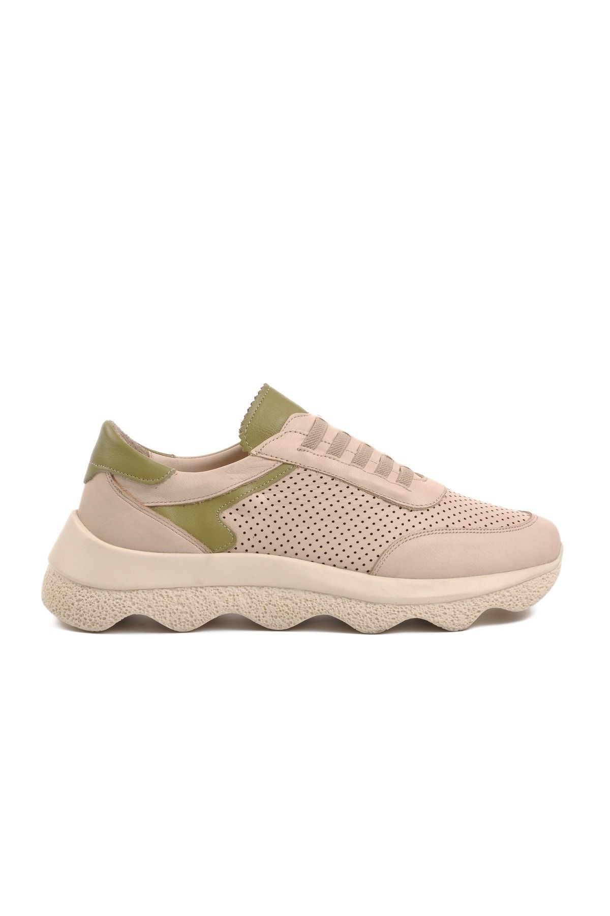 Venüs-2314004 Beige Inside and Outside Genuine Leather Women's Sneakers 1