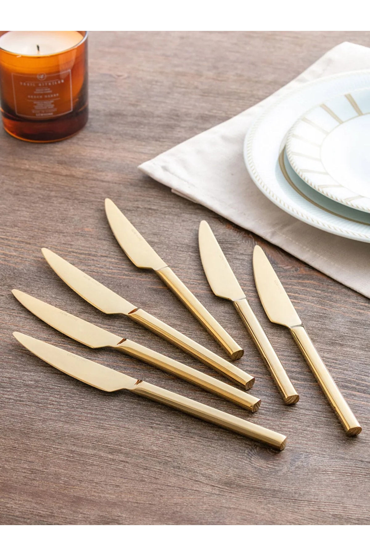 LCW HOME Paslanmaz Çelik Özel Titanyum Kaplama Gold Yemek Bıçağı Seti 6'lı Altın