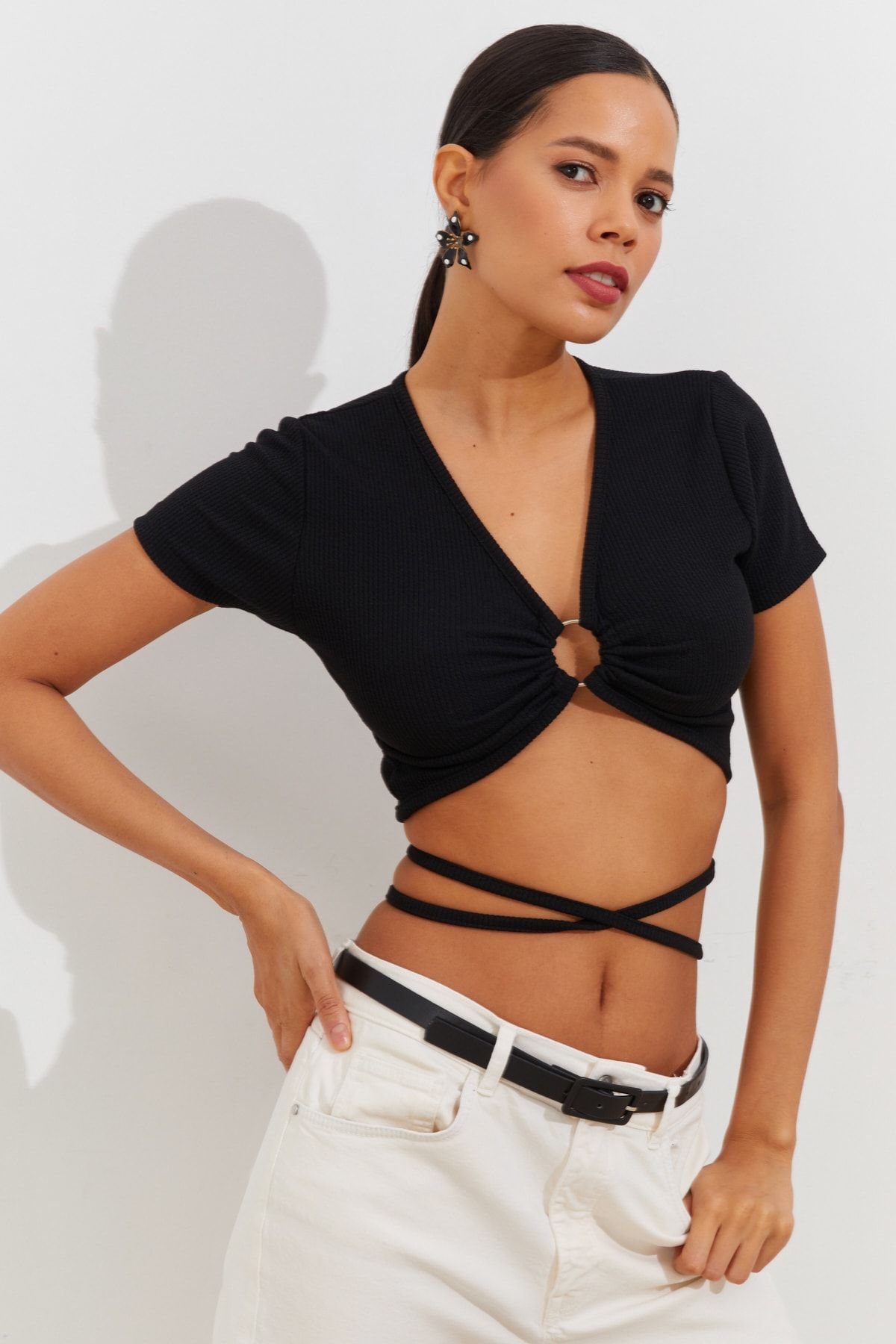 Cool & Sexy Bluse Schwarz Slim Fit Fast ausverkauft