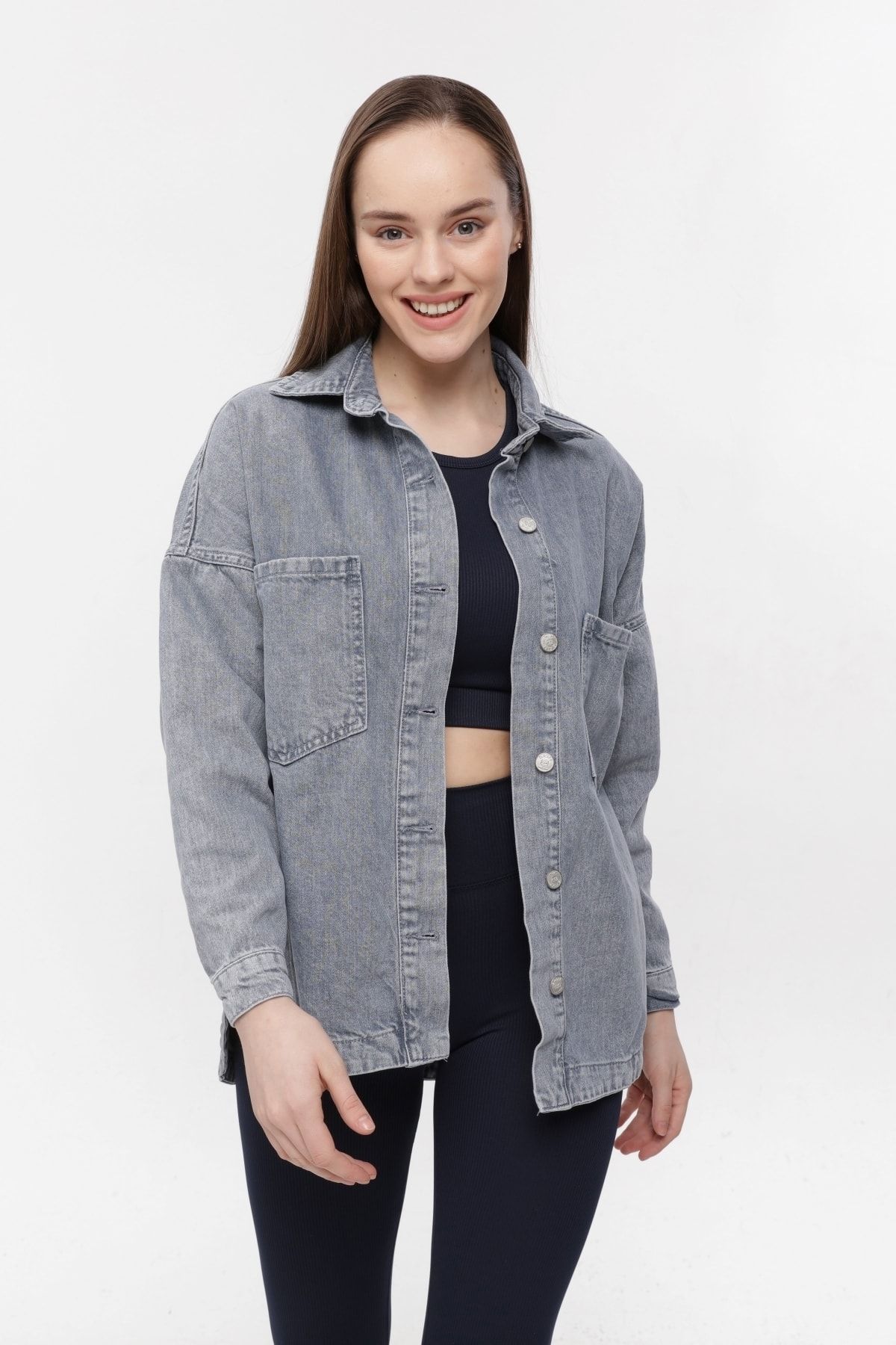 Pamuk Butik Women s Jean Denim Shirt Jacket