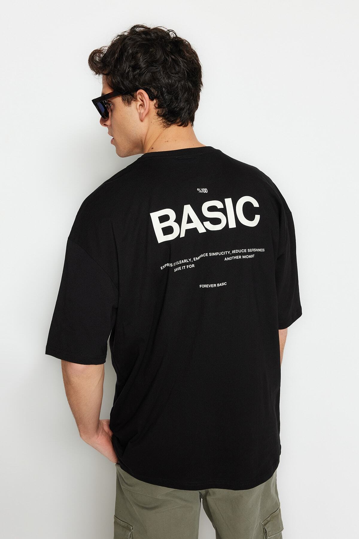 Black Slogan Oversize T-shirt 18007 main image 0
