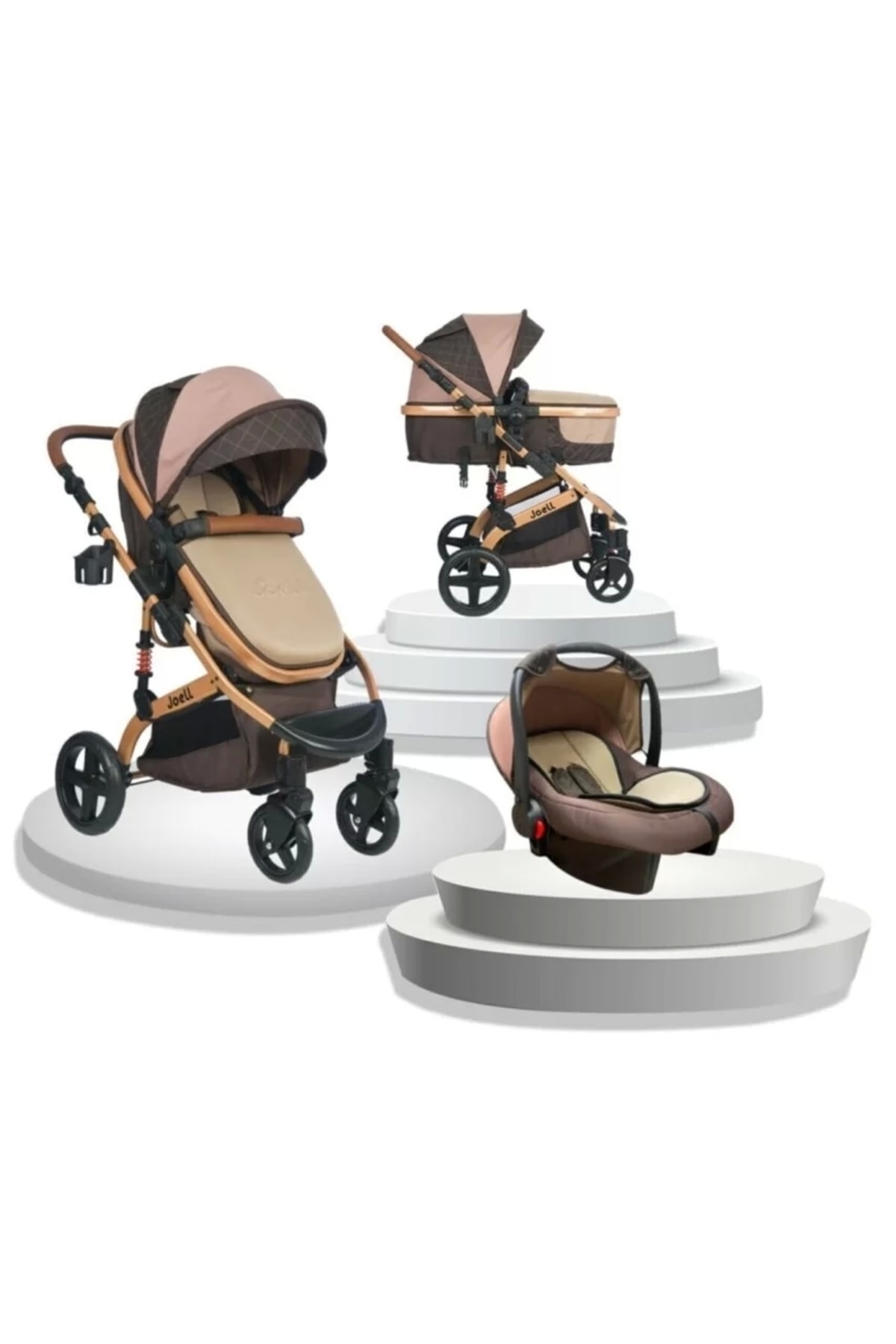 Joell New Truva Iıı Travel Sistem Bebek Arabası - Kahverengi