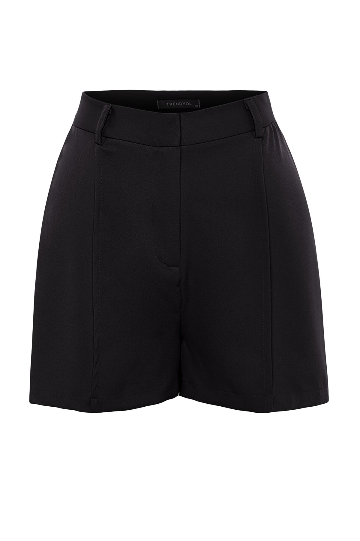 Trendyol Collection-Černé žebrované tkané šortky TWOSS23SR00079 6