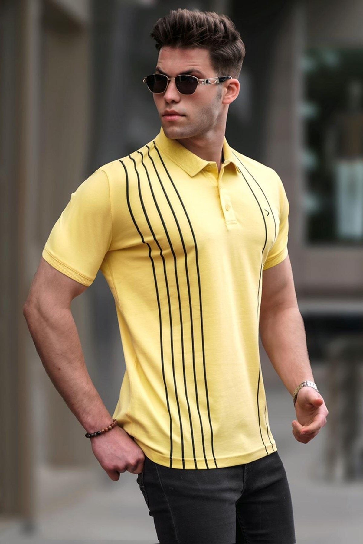 Madmext Poloshirt Gelb Regular Fit