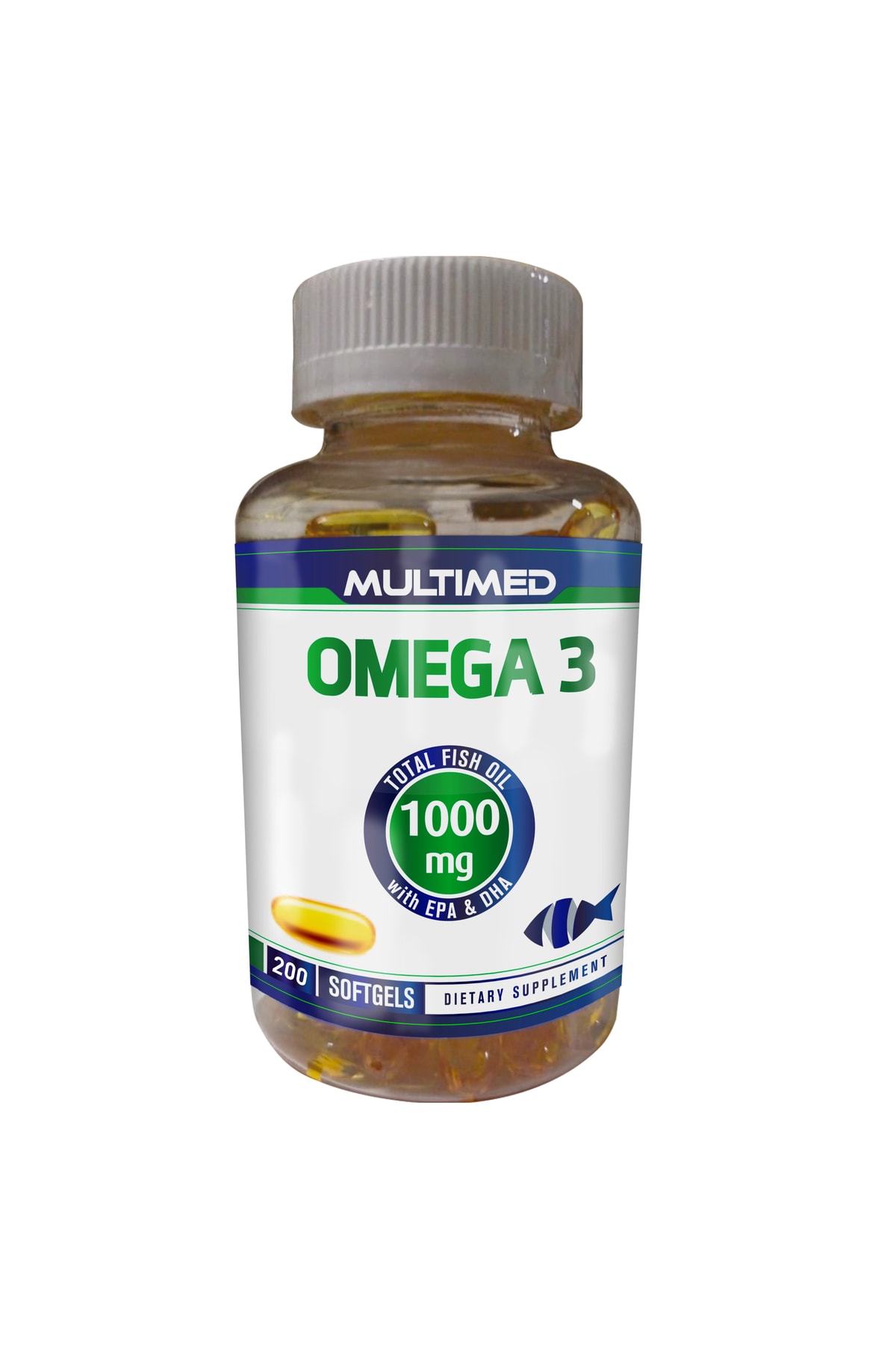 Multimed Omega 3 Yüksek Epa Dha 1000 Mg Balık Yağı 200 Softgel Şeffaf