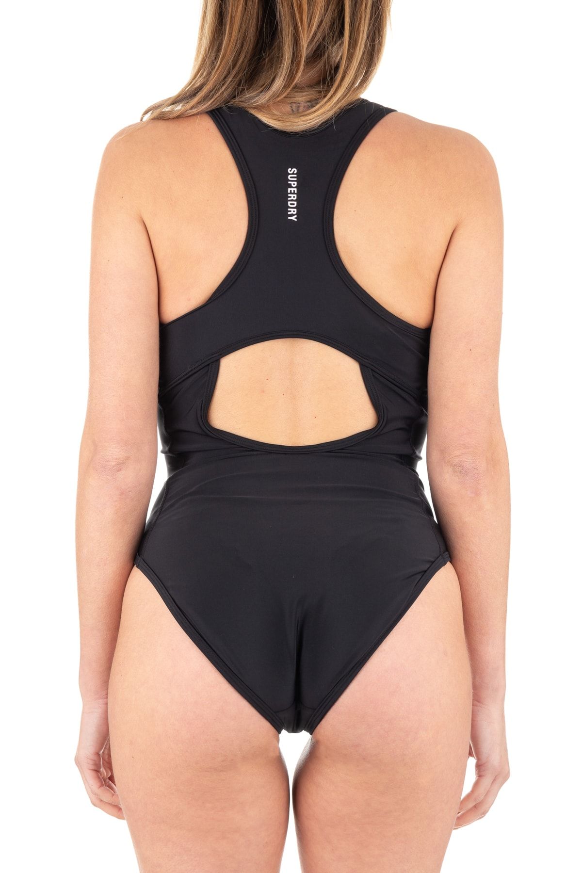 SUPERDRY Badeanzug Schwarz Unifarben Fast ausverkauft NZ9141