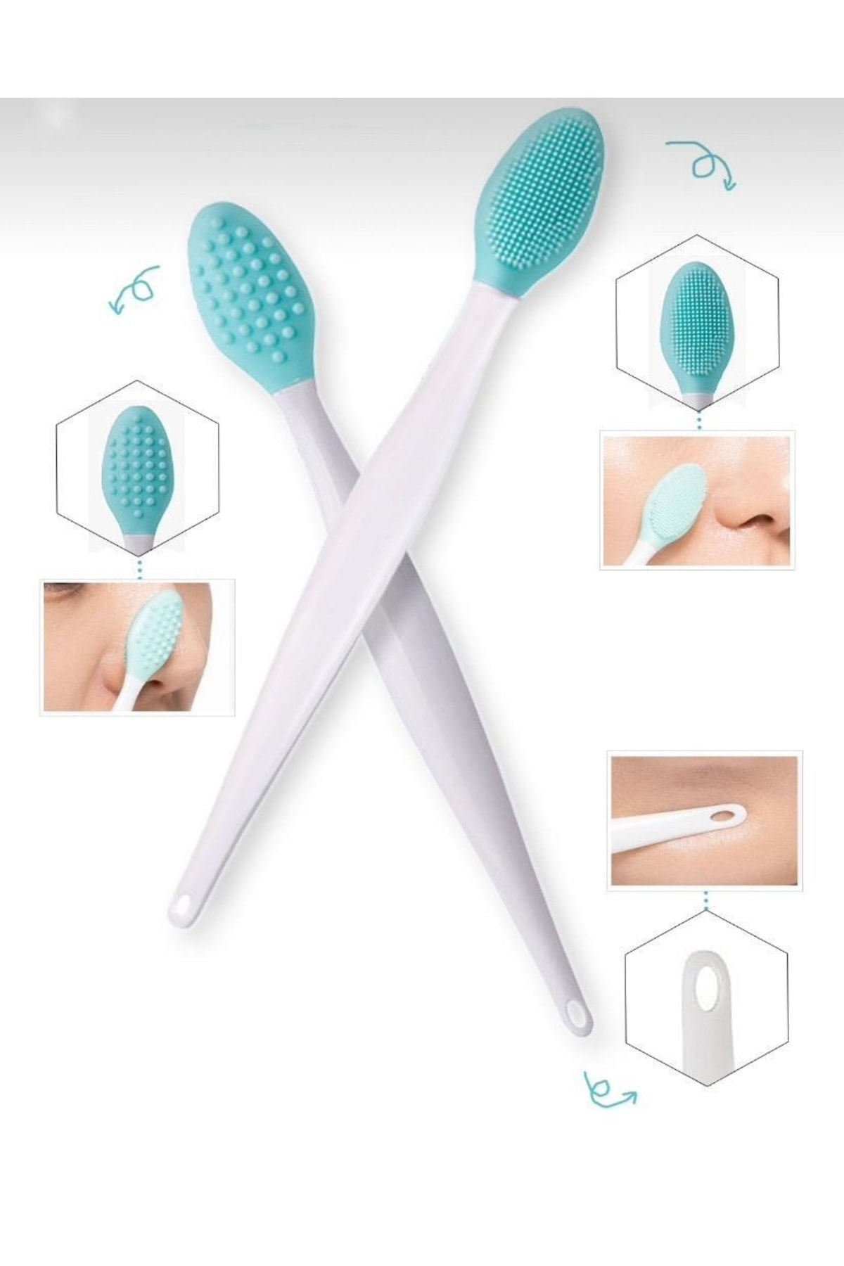 Lusso Cosmetics Mavi Burun Siyah Nokta Temizleyici Dudak Peeling Fırça