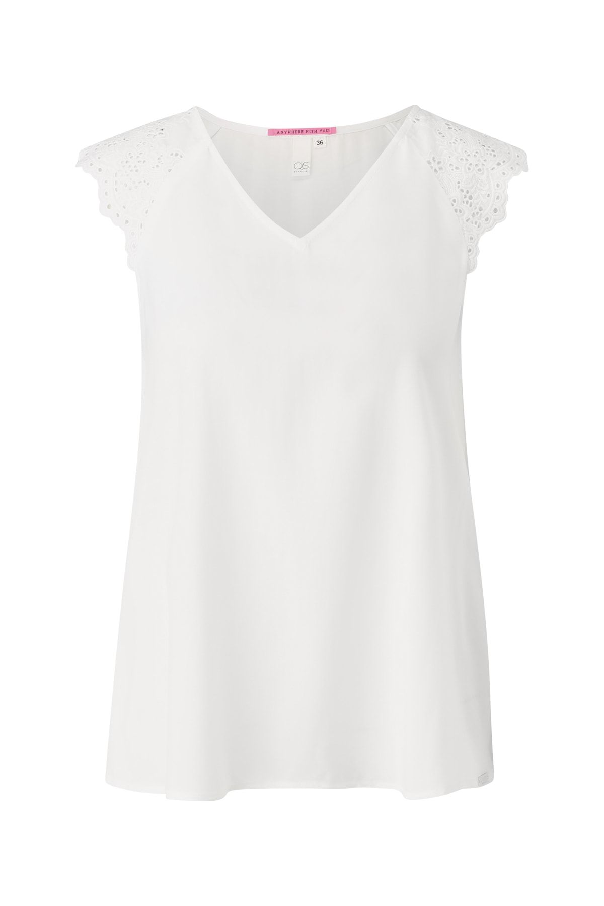 QS by s.Oliver Bluse Weiß Regular Fit