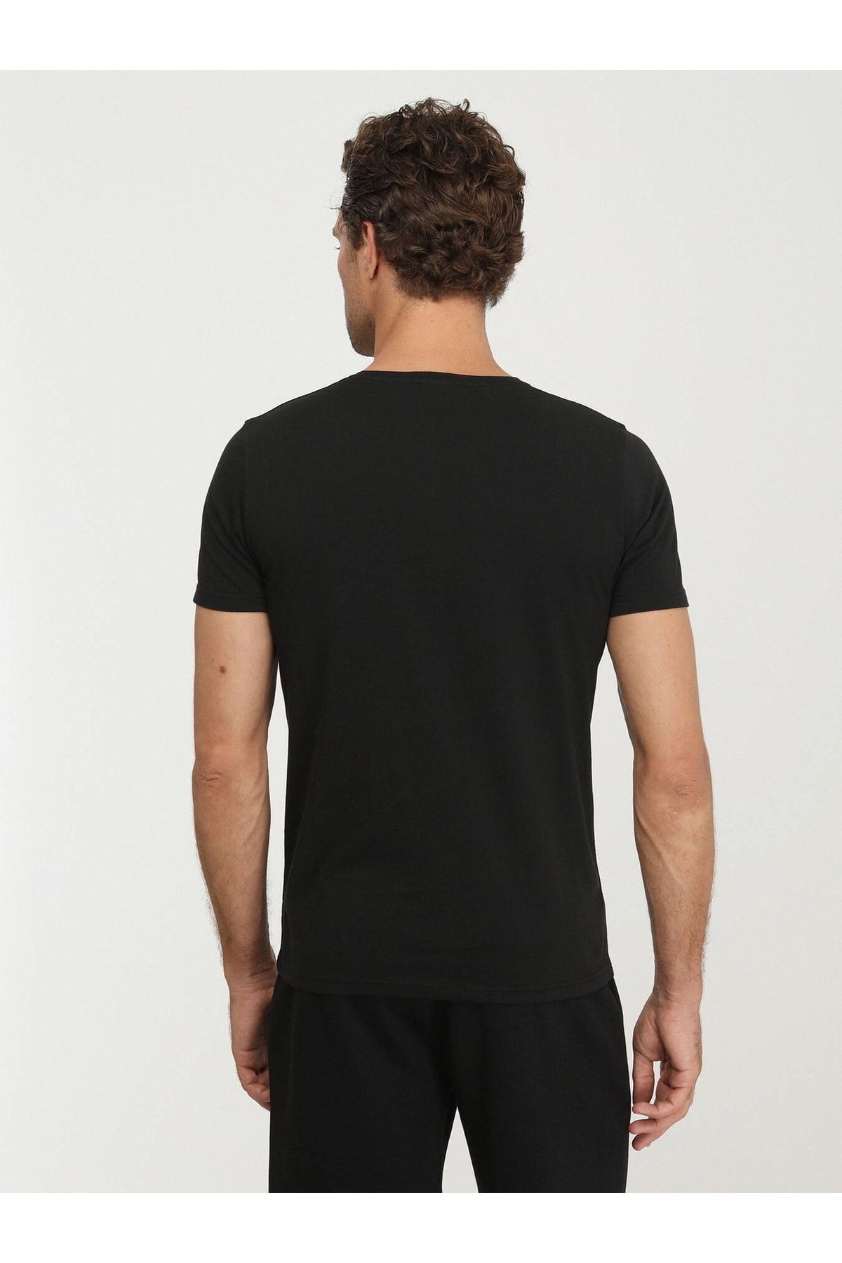 Kip گردن دوچرخه چاپی سیاه 100 ٪ تی شرت پنبه