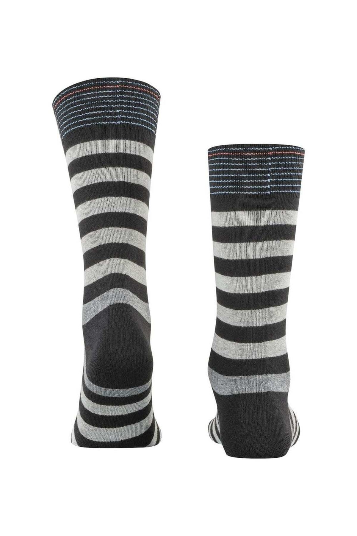 Burlington-Herren Socken 3er Pack – Blackpool, Baumwolle, Streifen, Logo, Einheitsgröße 4