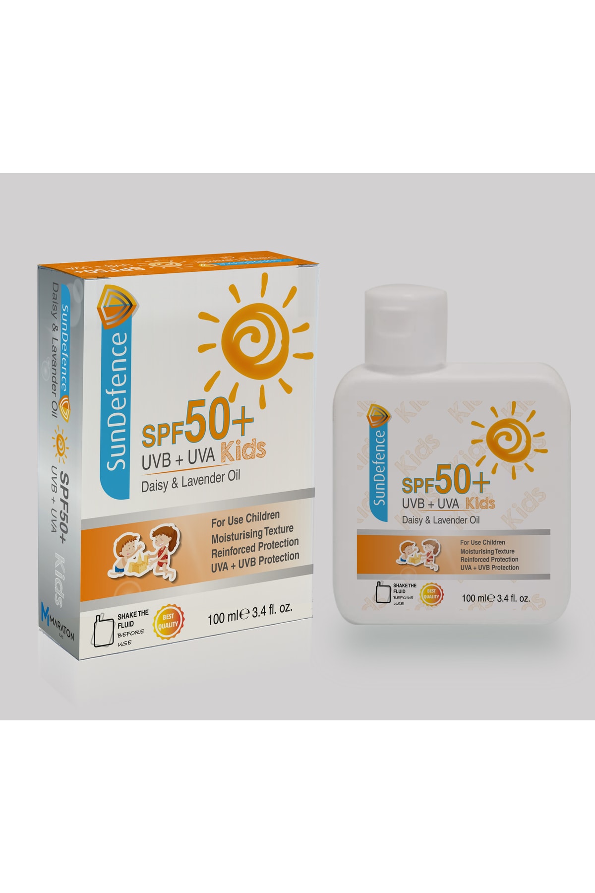 SunDefence Spf50+ Çocuk Güneş Kremi 100 ml Papatya Ve Lavanta Yağlı