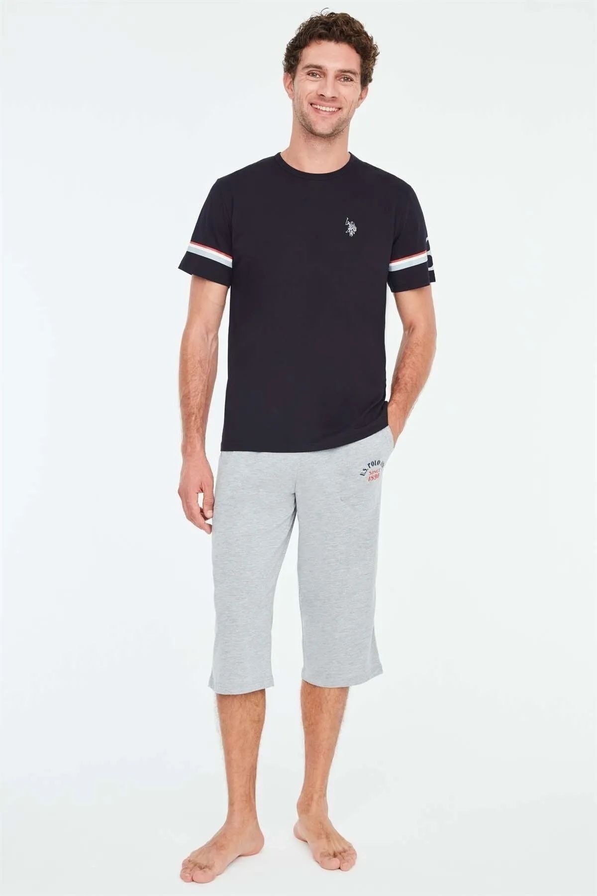 ست پیژامه آبی مردانه لباس خواب کاپری سرمه ای U.S. Polo Assn.