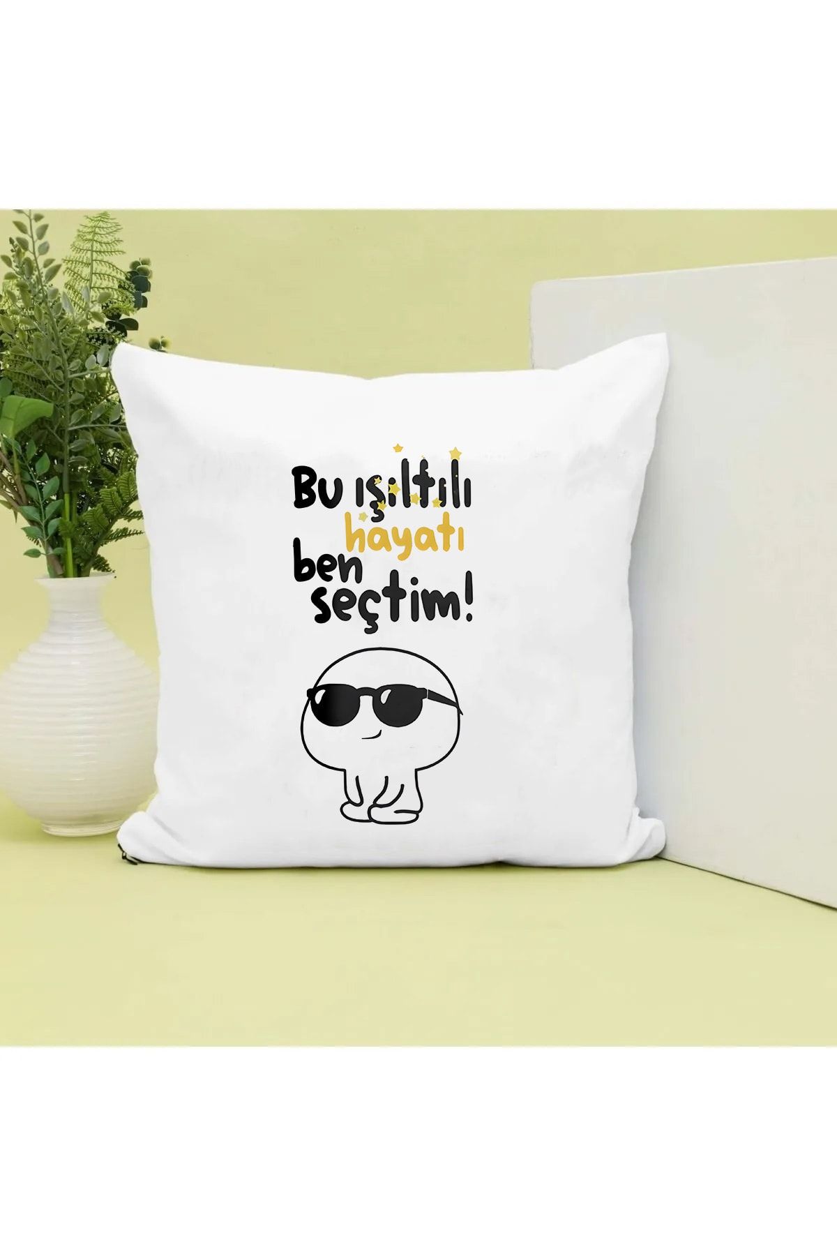 Pillow with face top printed on it