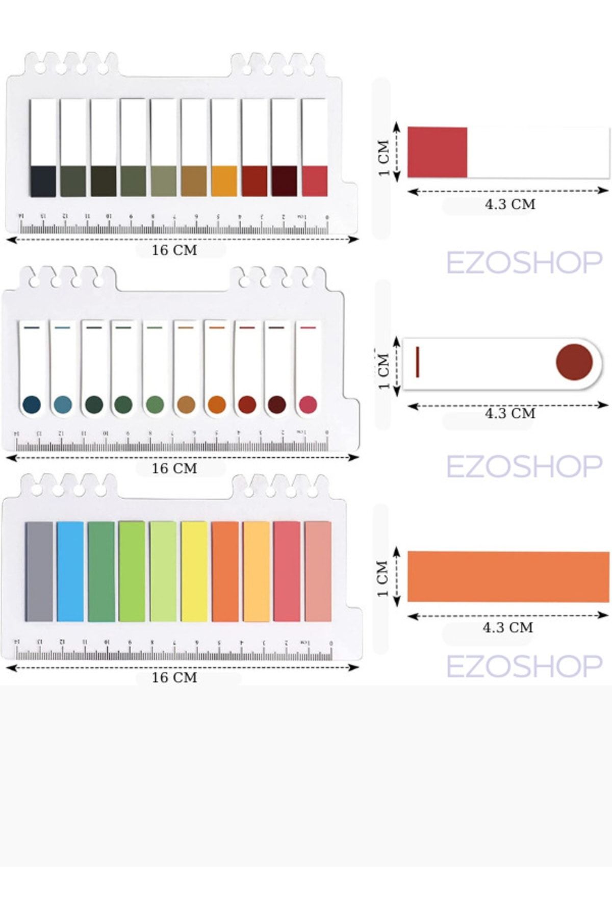 EZOSHOP-Post-it Sticky Notes Transparent Color Sticky Note Bookmark Label Bookmarks 200 Sheets Autumn 4