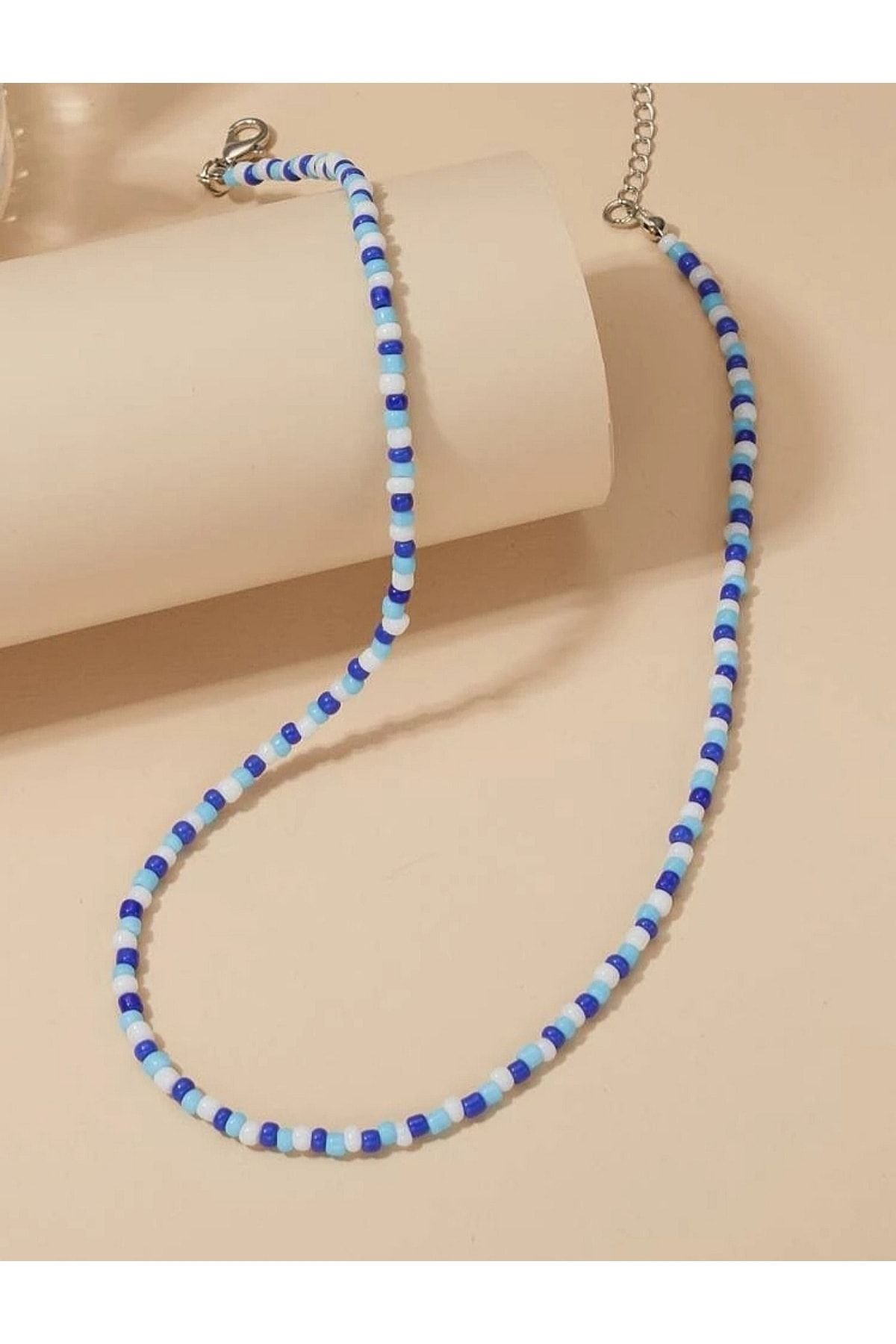 Navy hot sale bead necklace