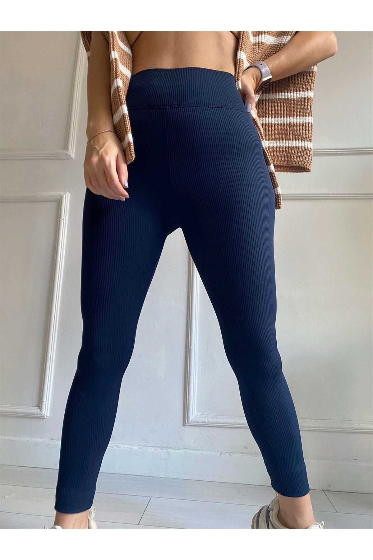 High waist Shaping tights - Dark blue - Ladies