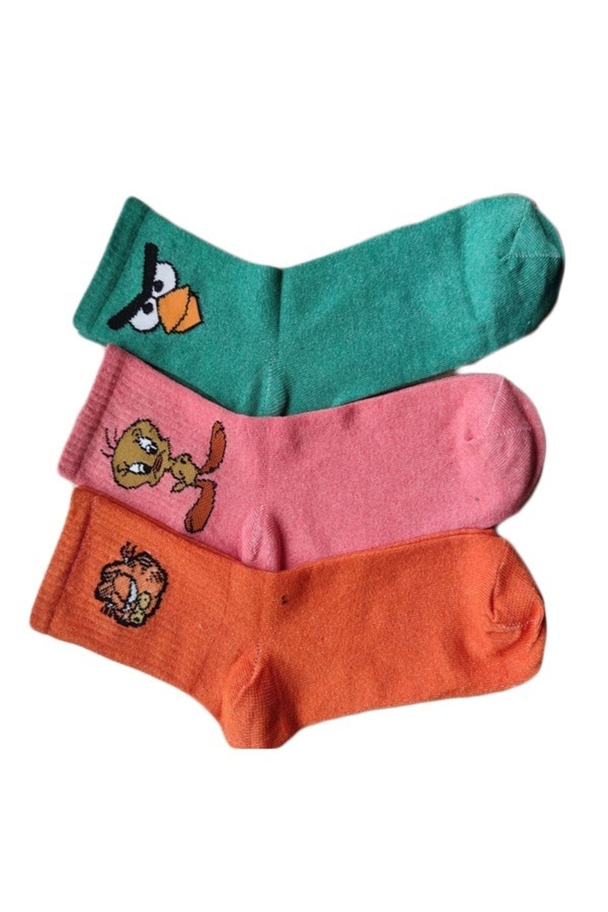 MY MENORA SOCKS-3 Pairs of Character Patterned College Socks 3