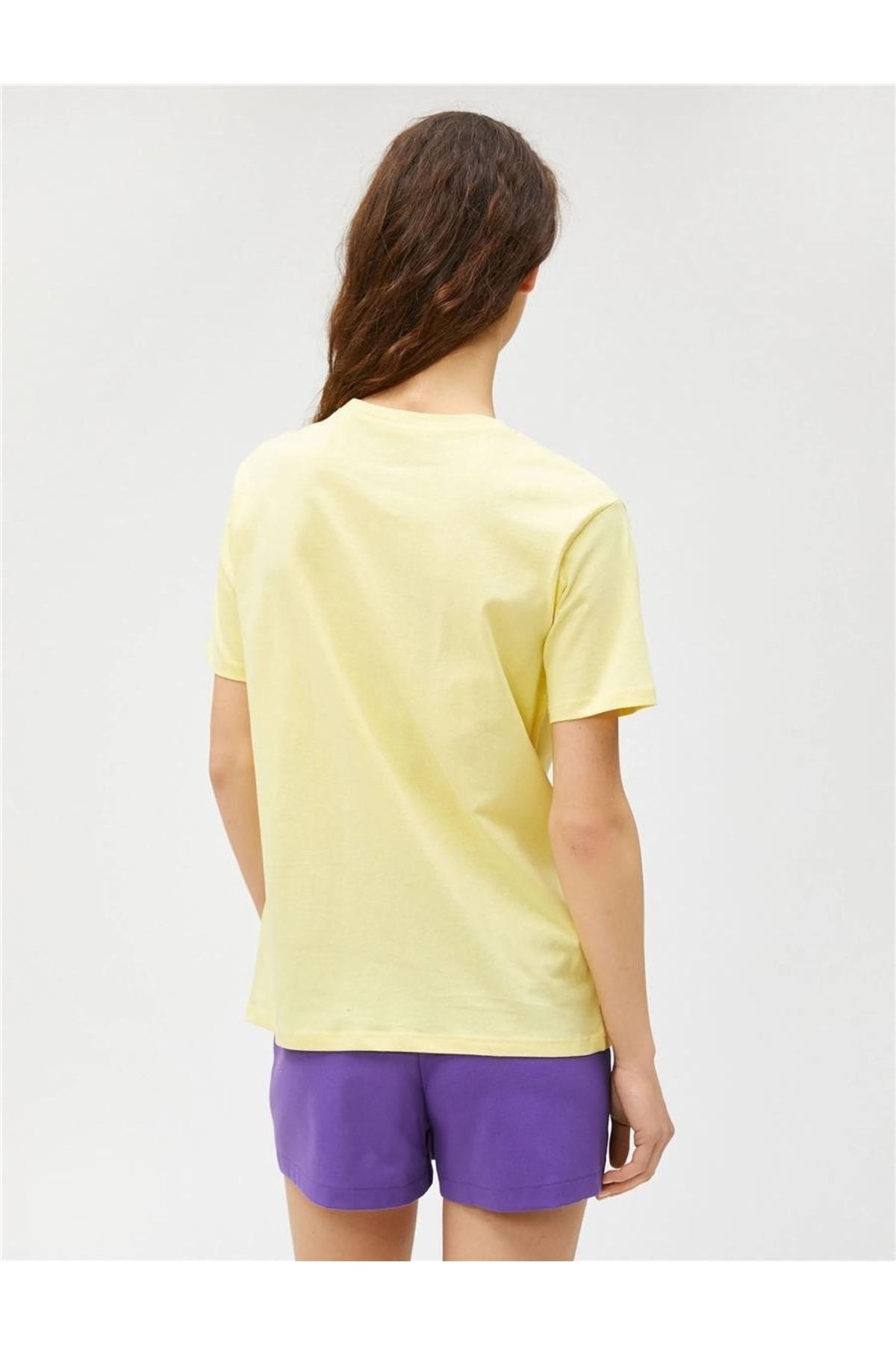 Koton-3sal10207ık 160 Gelbes Kurzarm-T-Shirt aus Baumwolljersey für junge Mädchen 4