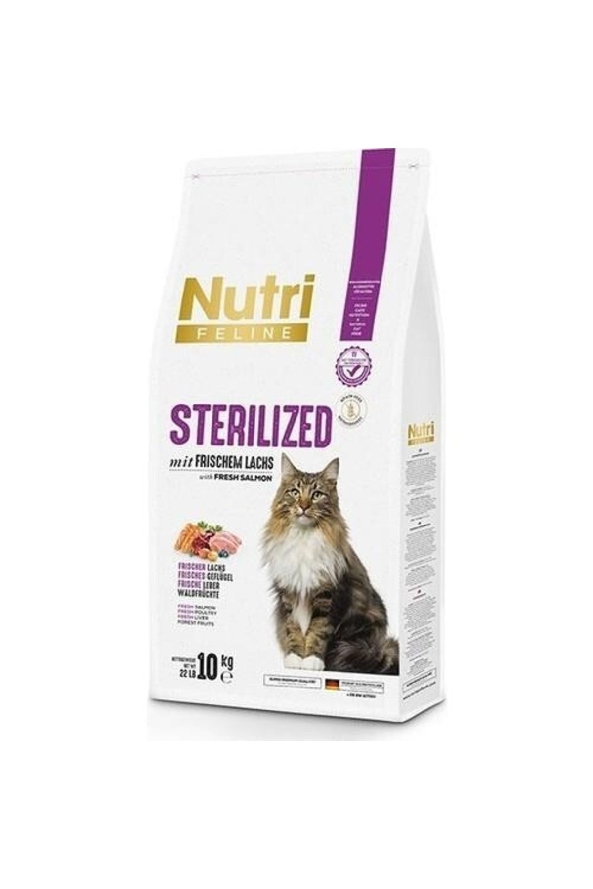 Nutri Feline Somonlu Kısırlaştırılmış Yetişkin Kedi Maması 10 Kg