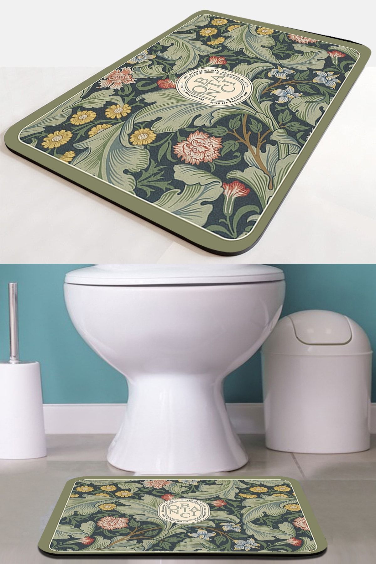 Else Halı Else Desenli Kaymaz Taban Yıkanabilir Tekli Klozet Önü Ufak Banyo Paspası 35x45cm
