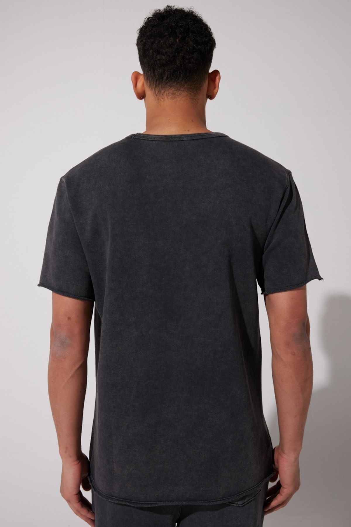 تی شرت خاکستری مردانه برش گاه به شل 100 ٪ دوچرخه پنبه ای yaka anthracite t shirt Lee