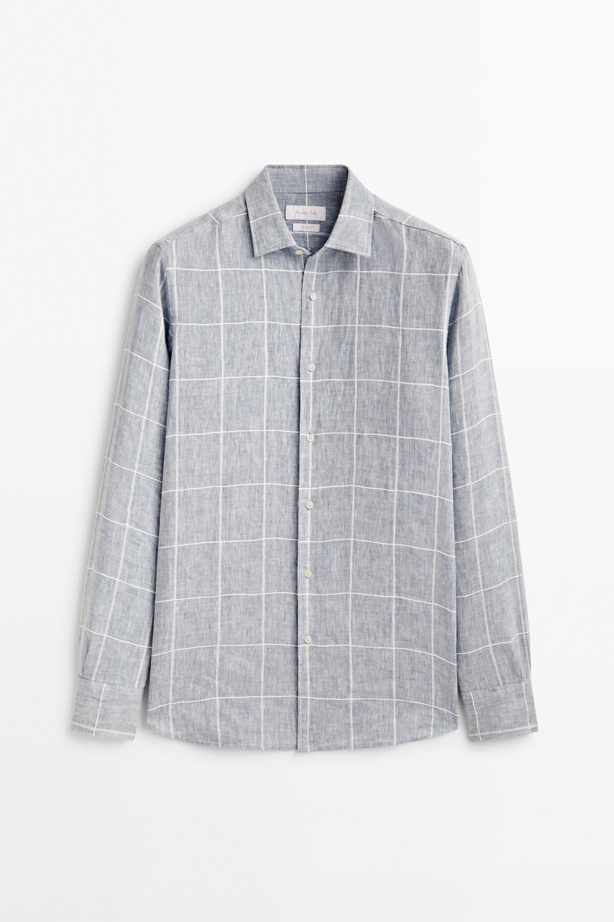 Massimo Dutti Slim Fit Linen Blend Check Shirt Gömlek